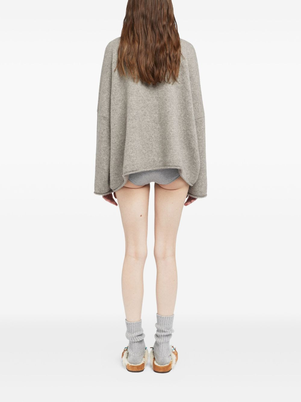 ribbed polo neck top - 4