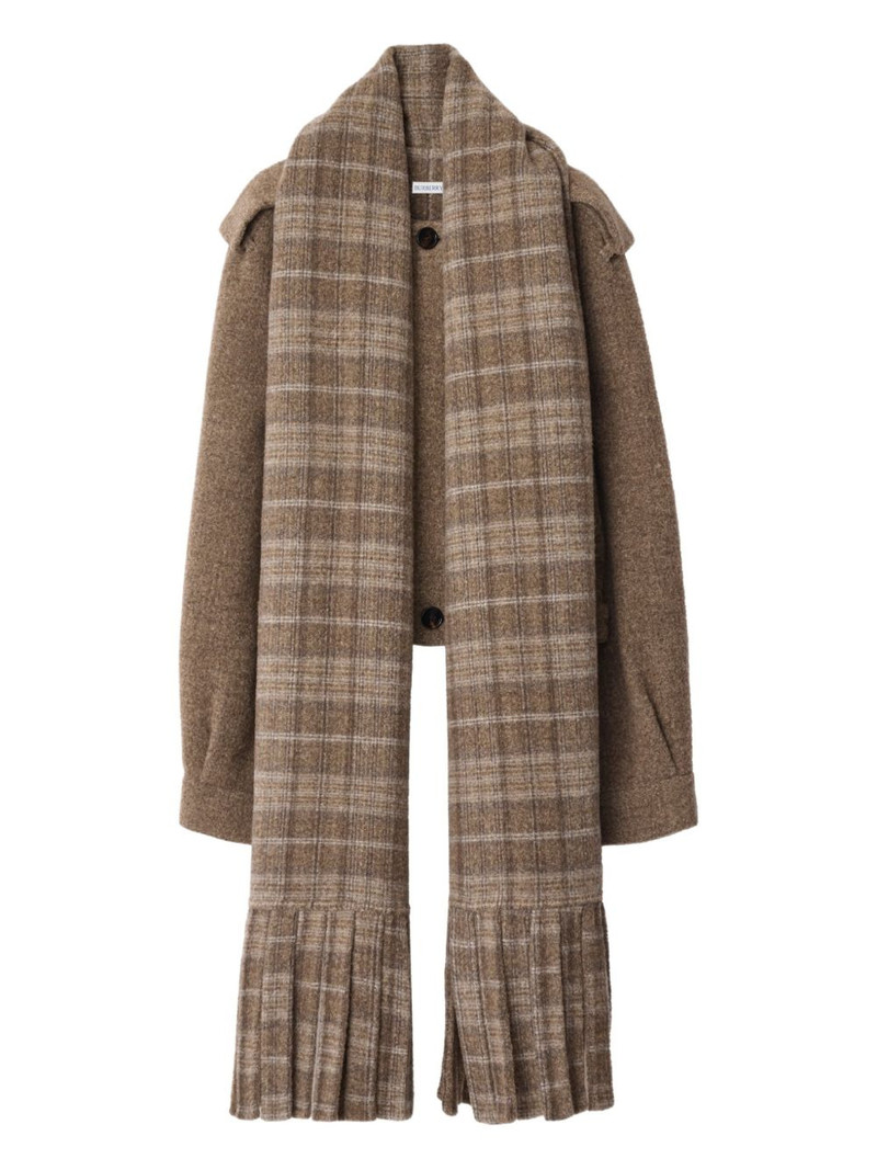 Burberry epauletted detachable-scarf jacket outlook