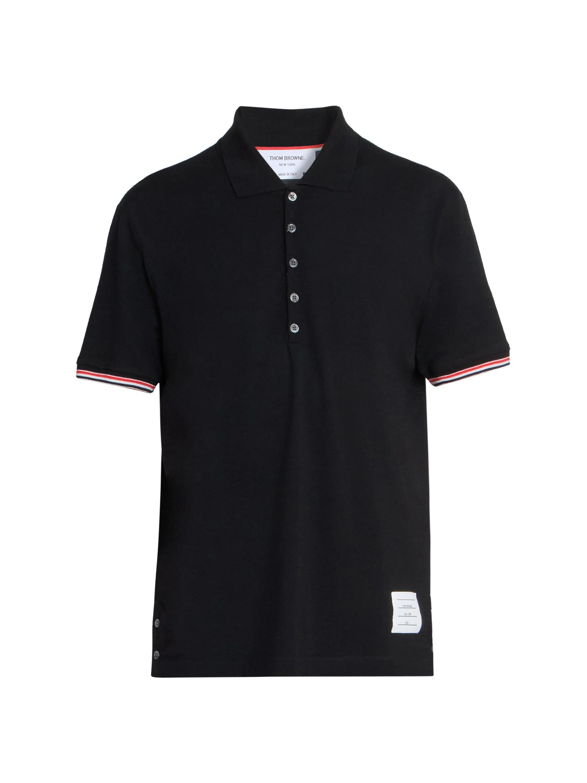 Men's RWB Tipping Wool Jersey Polo Shirt - Black - 1