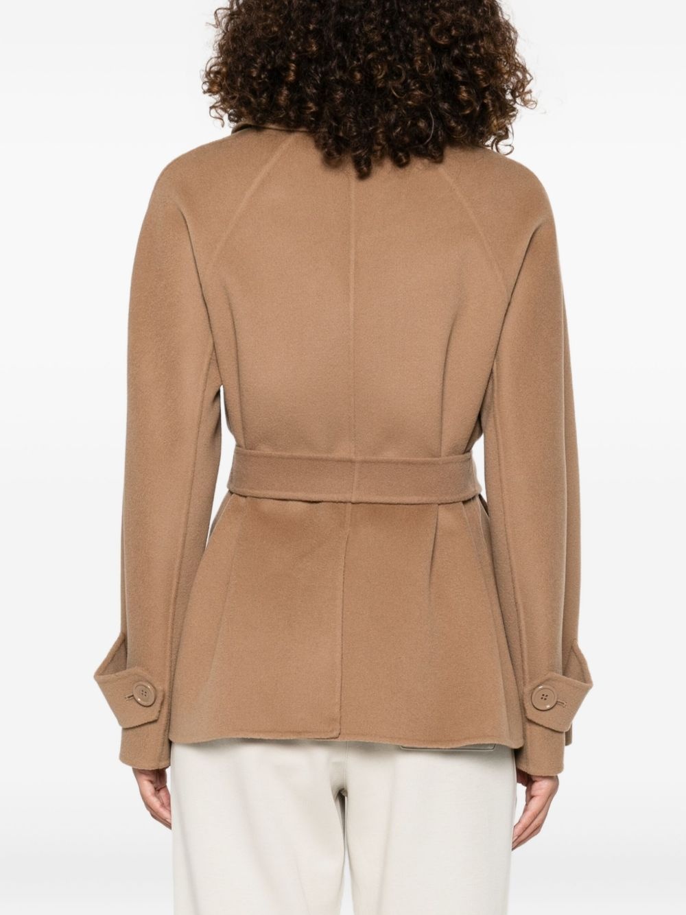 belted double-breasted coat - 4