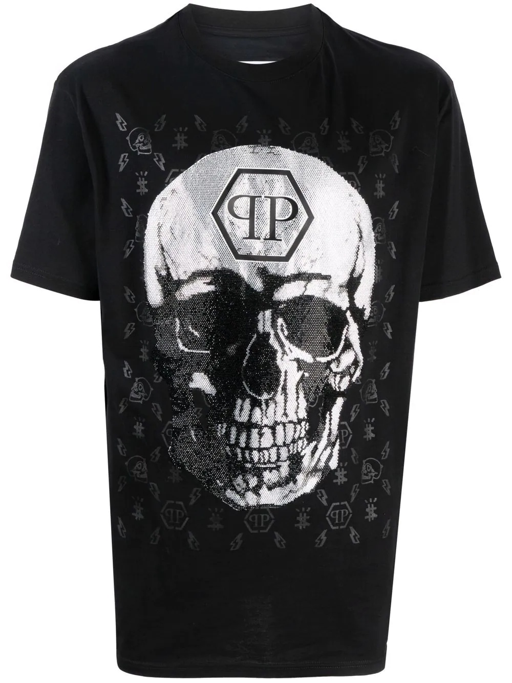 gem-embellished skull logo-graphic T-shirt - 1