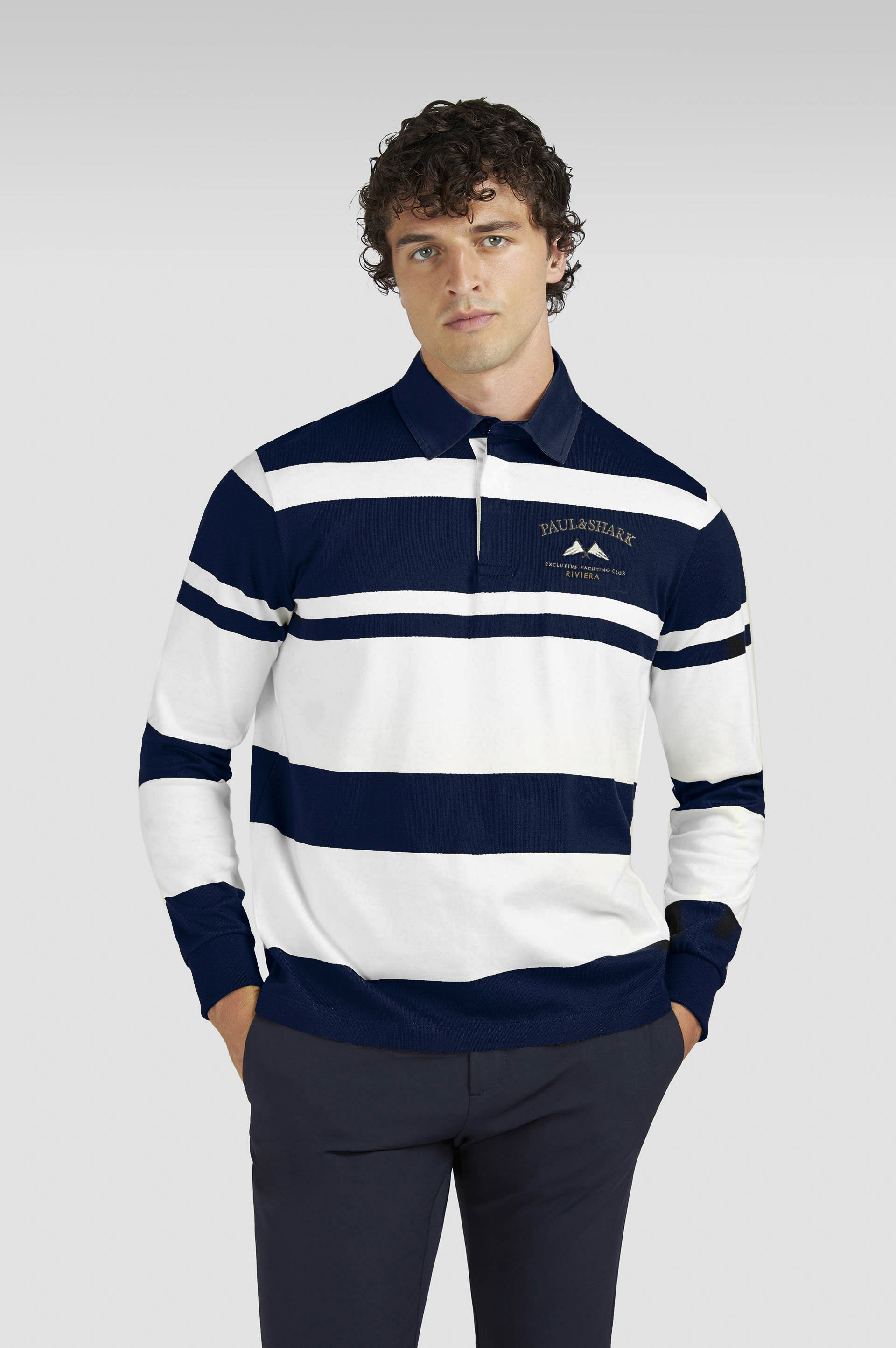 COTTON JERSEY RUGBY POLO SHIRT WITH EMBROIDERY - 7