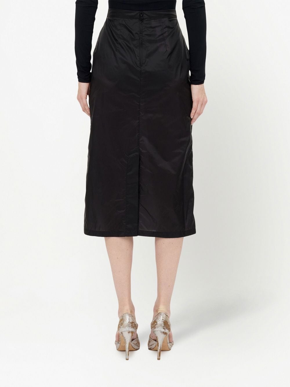 high-waisted chiffon straight skirt - 4