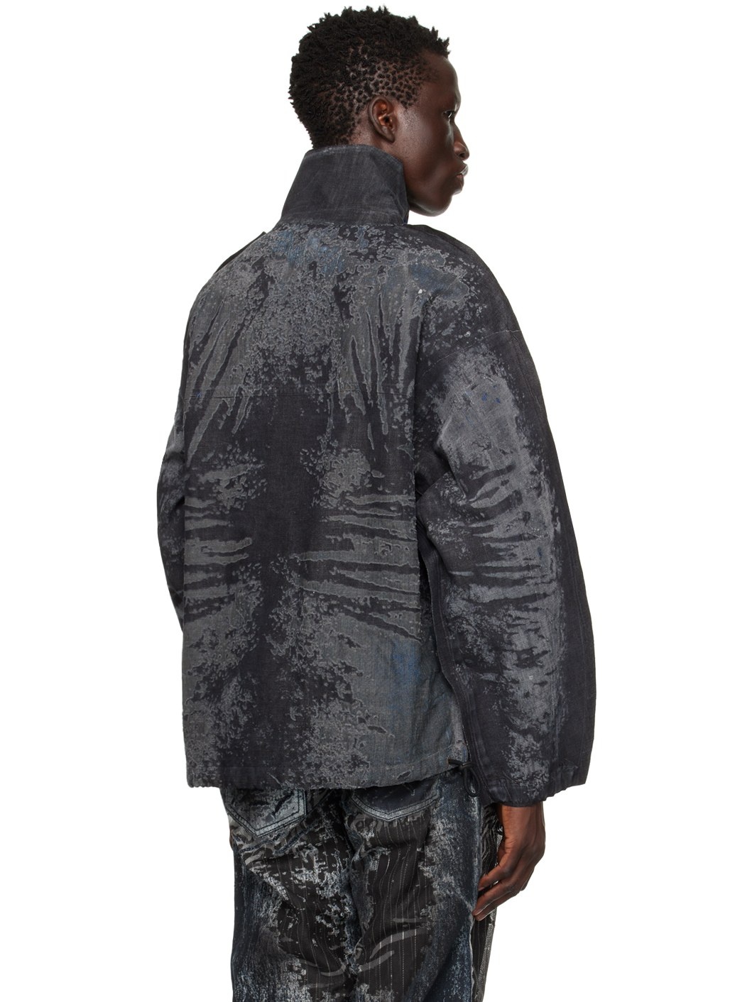 Black & Gray D-Flow-Fse Denim Jacket - 3