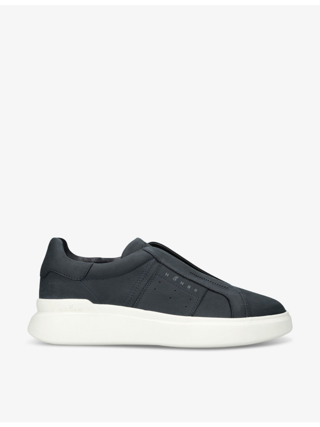 Fascia slip-on logo-embossed suede low-top trainers - 1