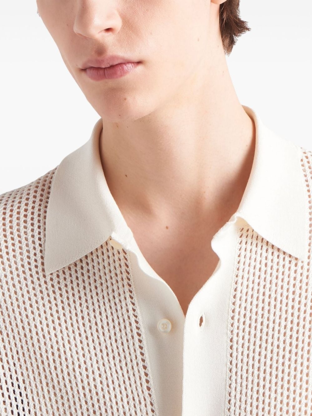 embroidered-logo knitted polo - 6
