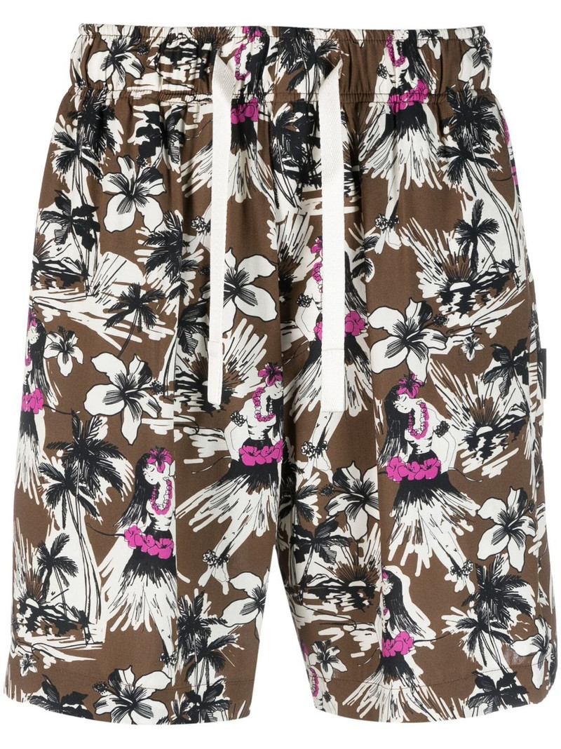 all-over graphic-print shorts 1
