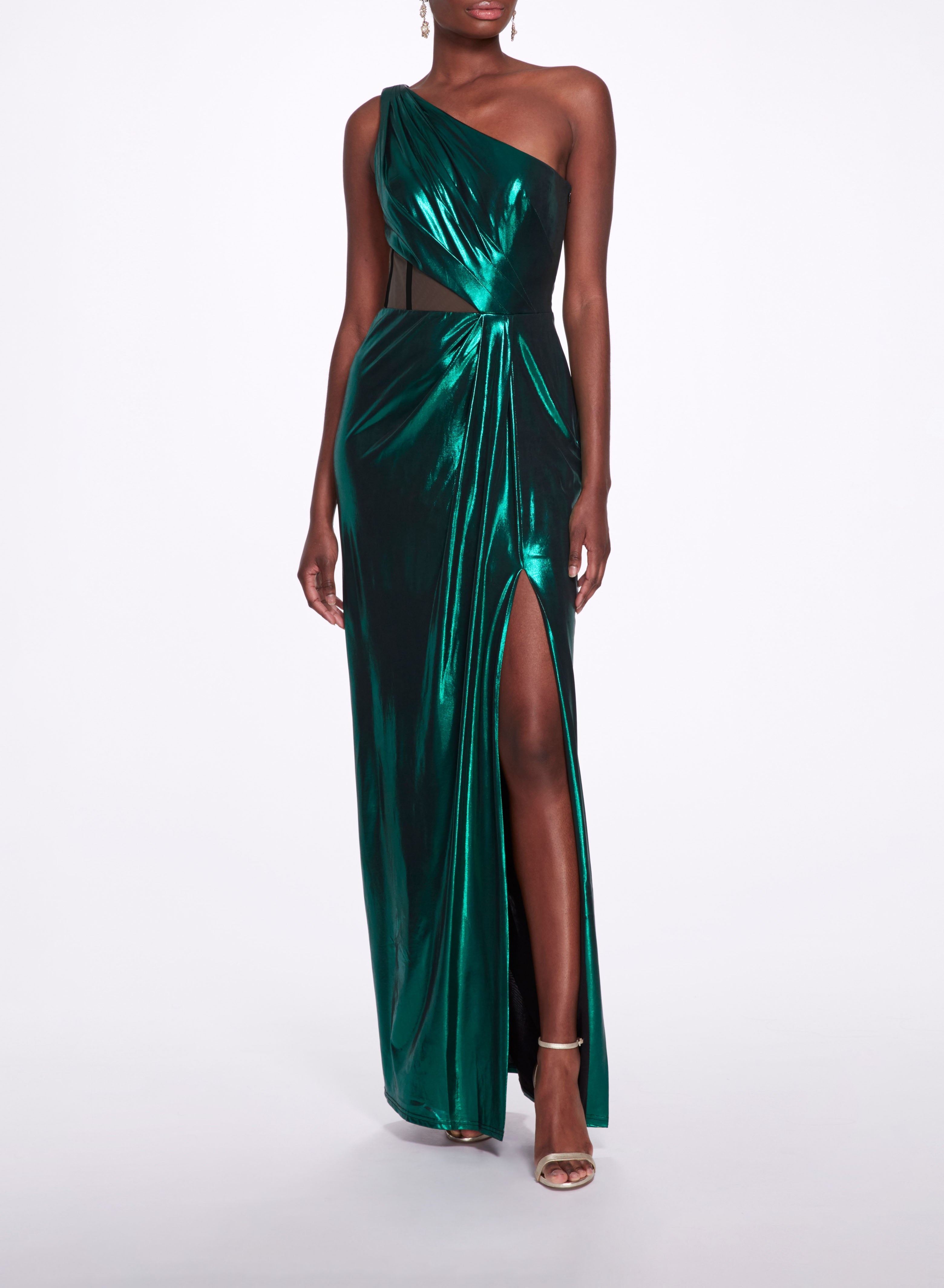 SIDE CUT-OUT FOILED GOWN - 1