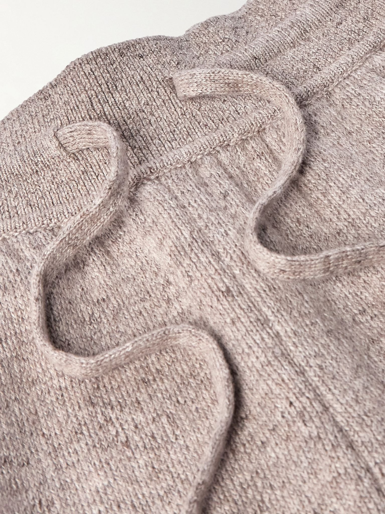 Tapered Linen and Cashmere-Blend Sweatpants Beige - 5