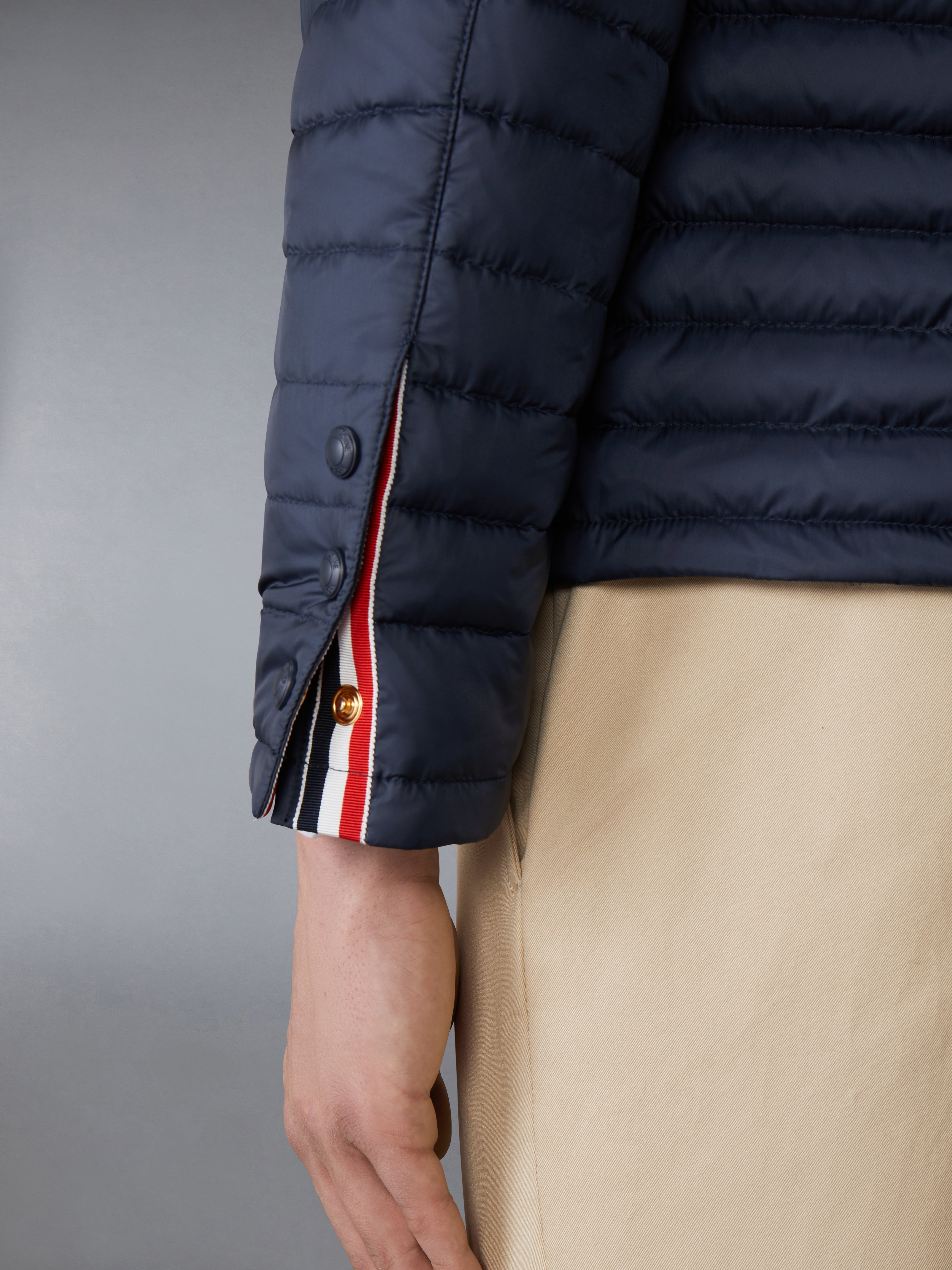 MATTE FINISH NYLON DOWN FILL QUILTED 4-BAR HOOD JACKET - 7