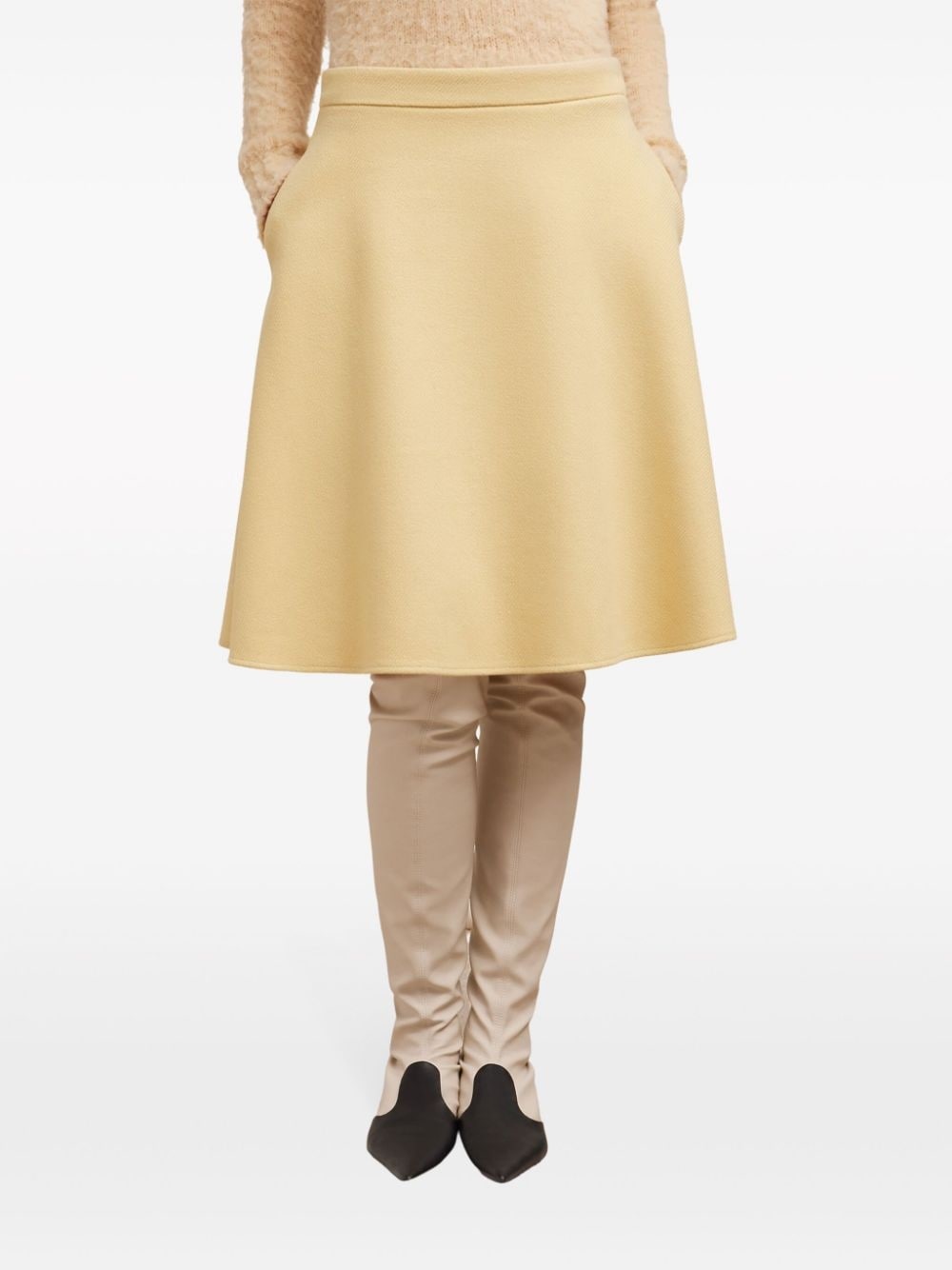 viring-wool blend A-line skirt - 5