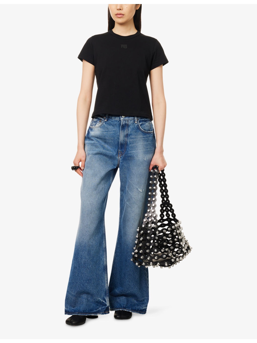Essential puff-logo relaxed-fit cotton-jersey shrunk T-shirt - 2