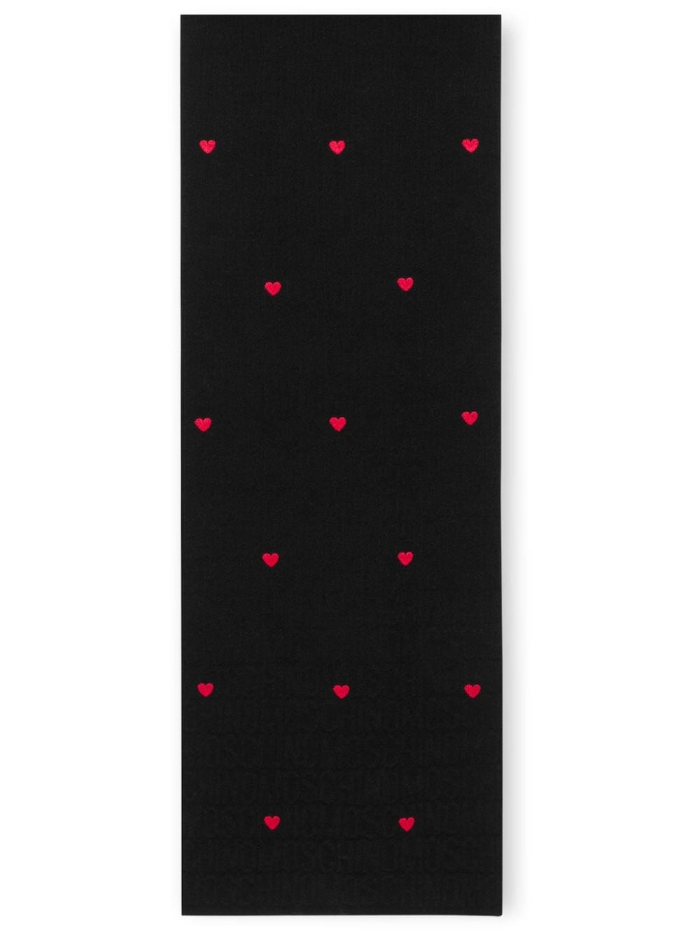 embroidered-heart knitted scarf - 1