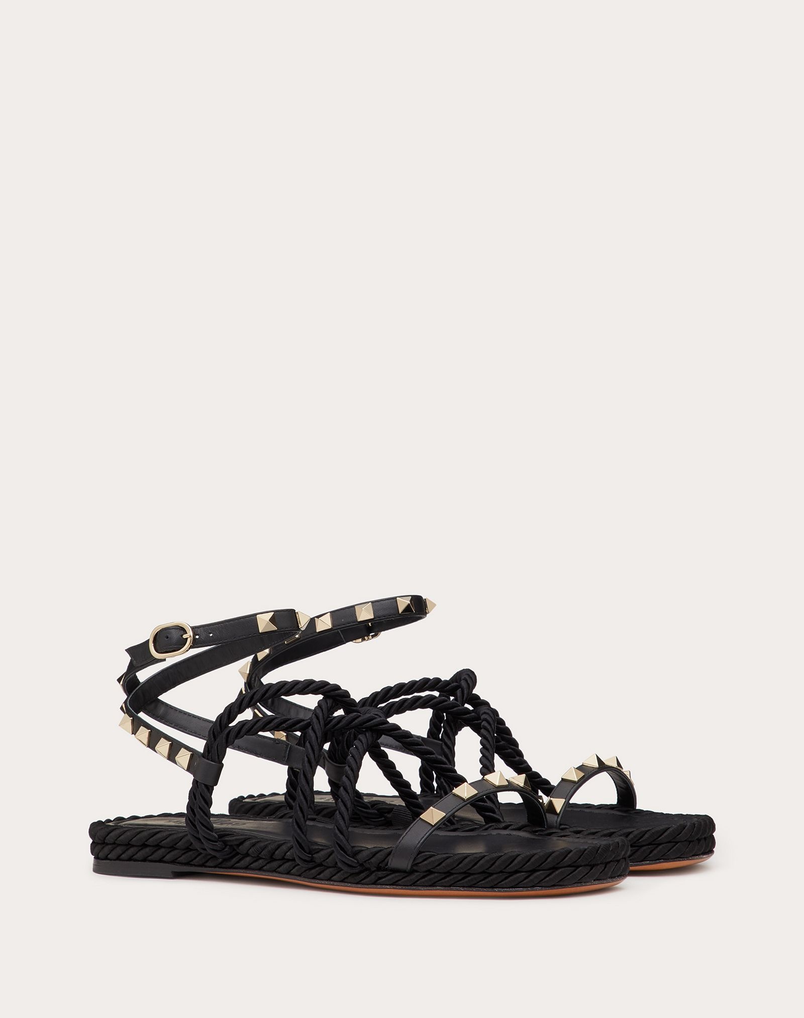 Rockstud Flat Ankle Strap Calfskin Sandal - 2