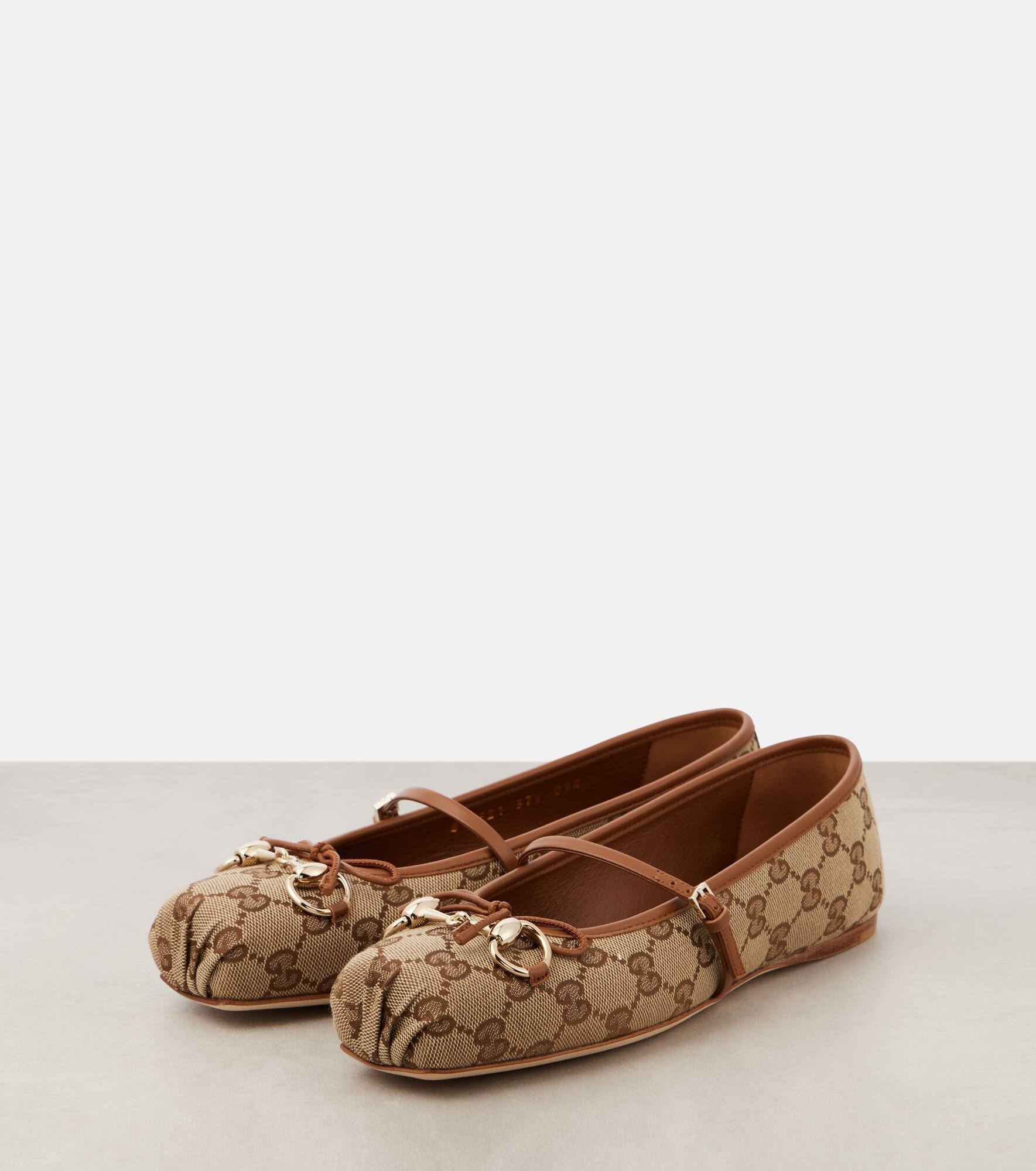 Horsebit canvas ballet flats - 4