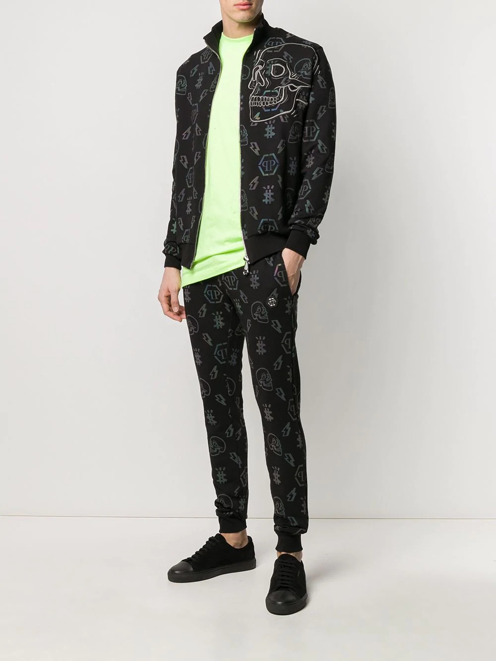 skull print zipped jacket - 2