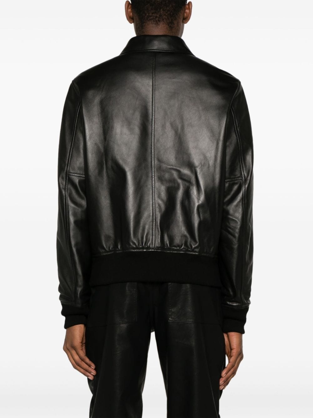 reversible leather bomber jacket - 4