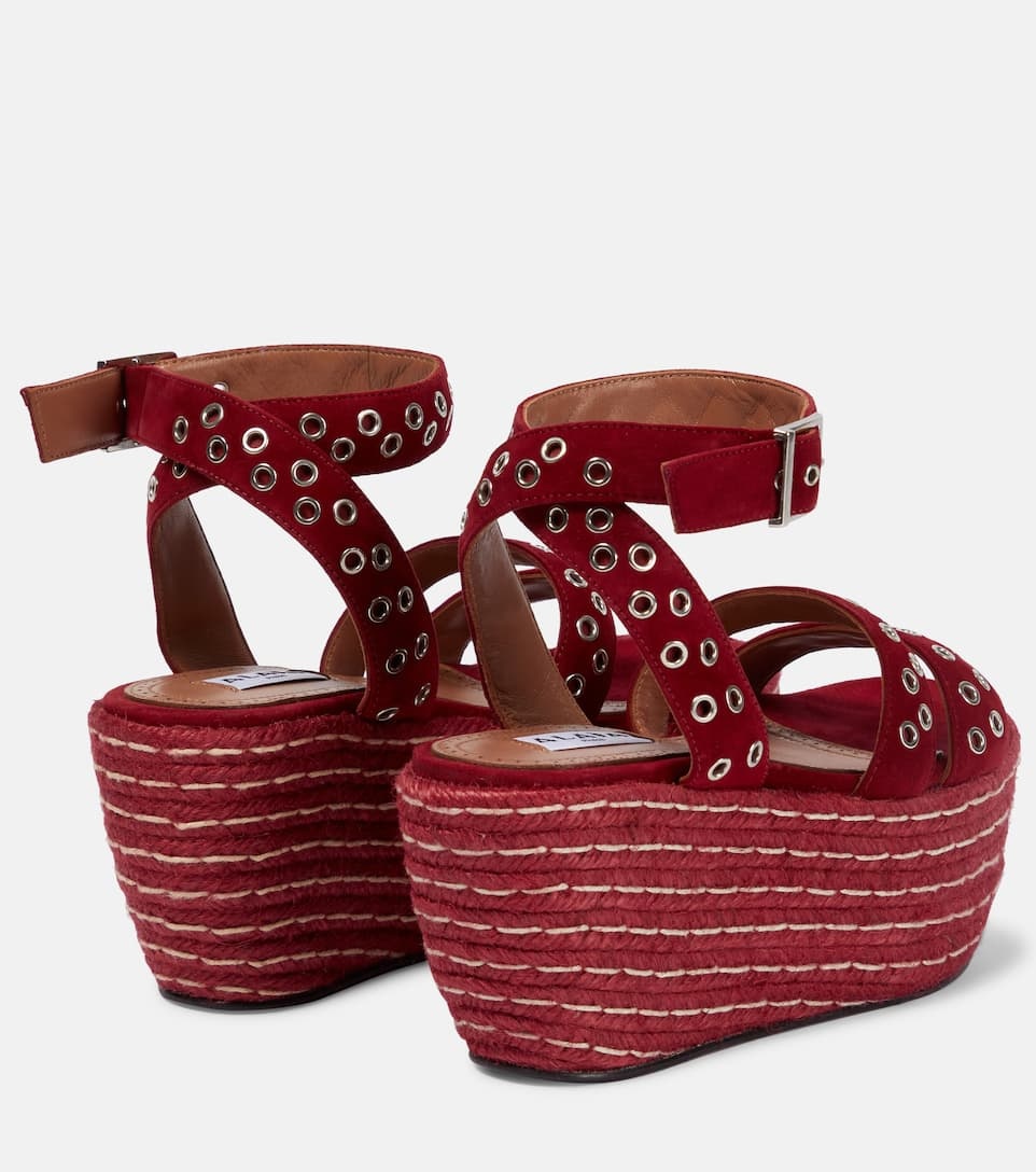 Embellished suede platform sandals - 3