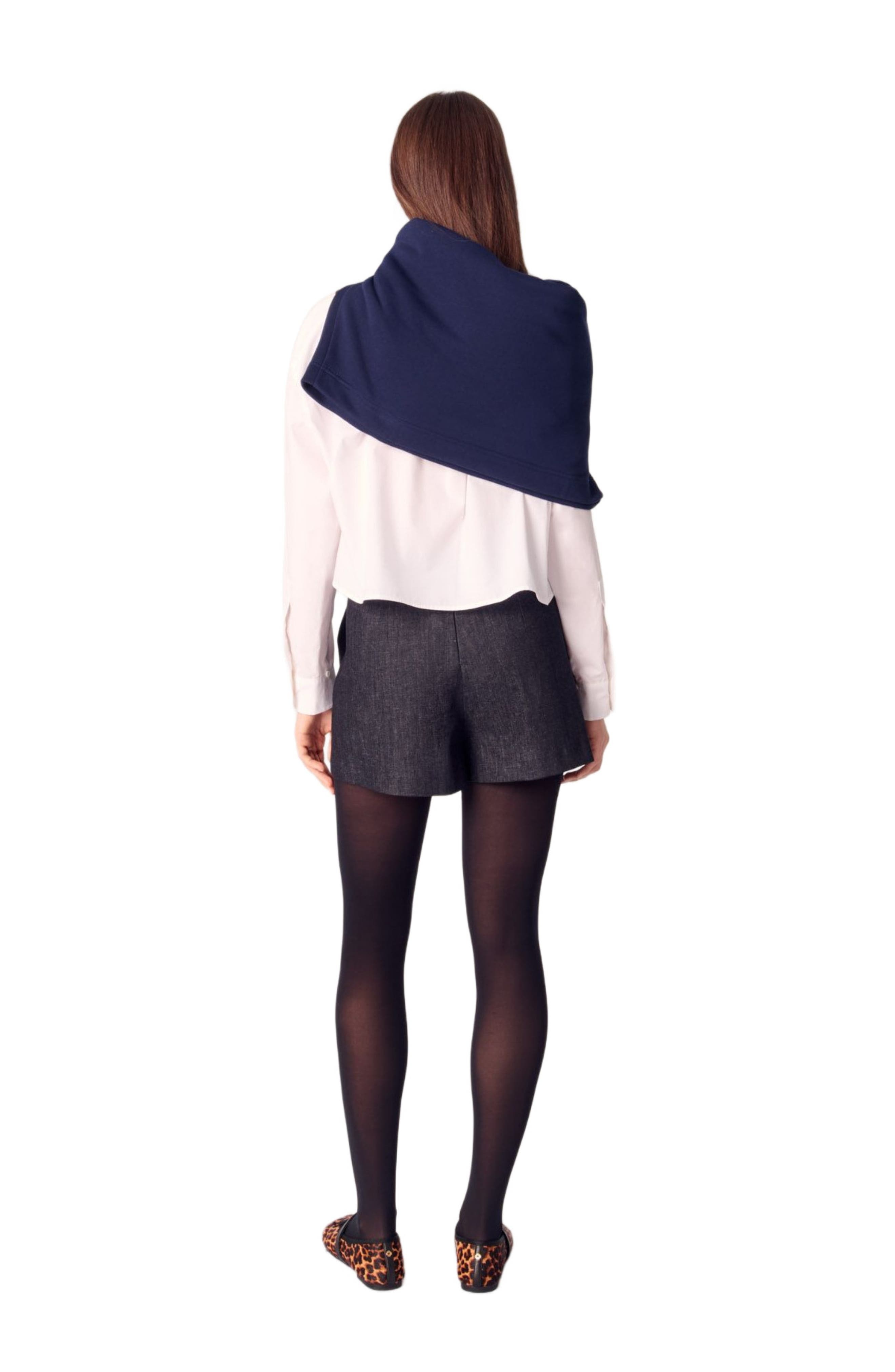 maje Layered-effect pleated denim shorts in Black at Nordstrom - 2