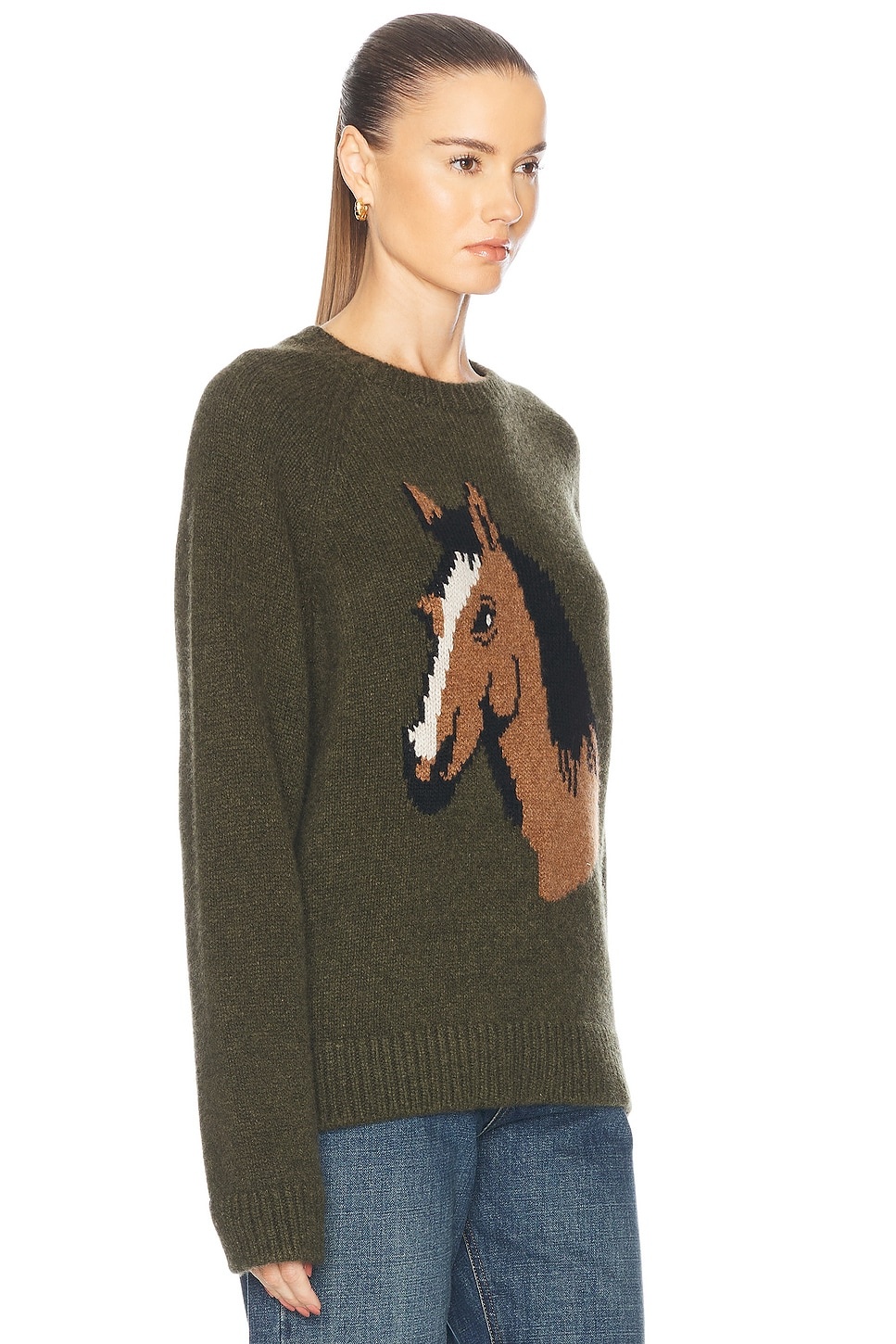 Horsey Raglan Crew Neck Sweater - 2