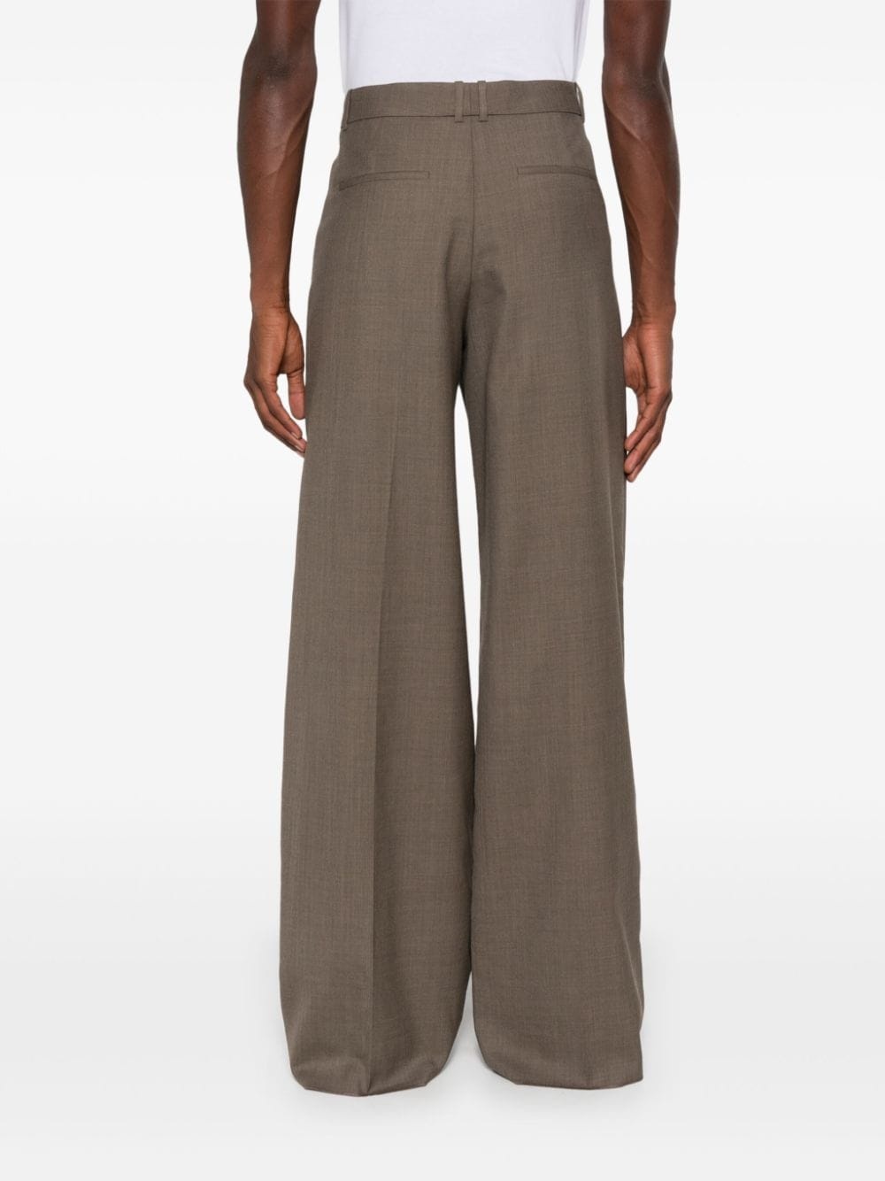 wide-leg wool trousers - 4