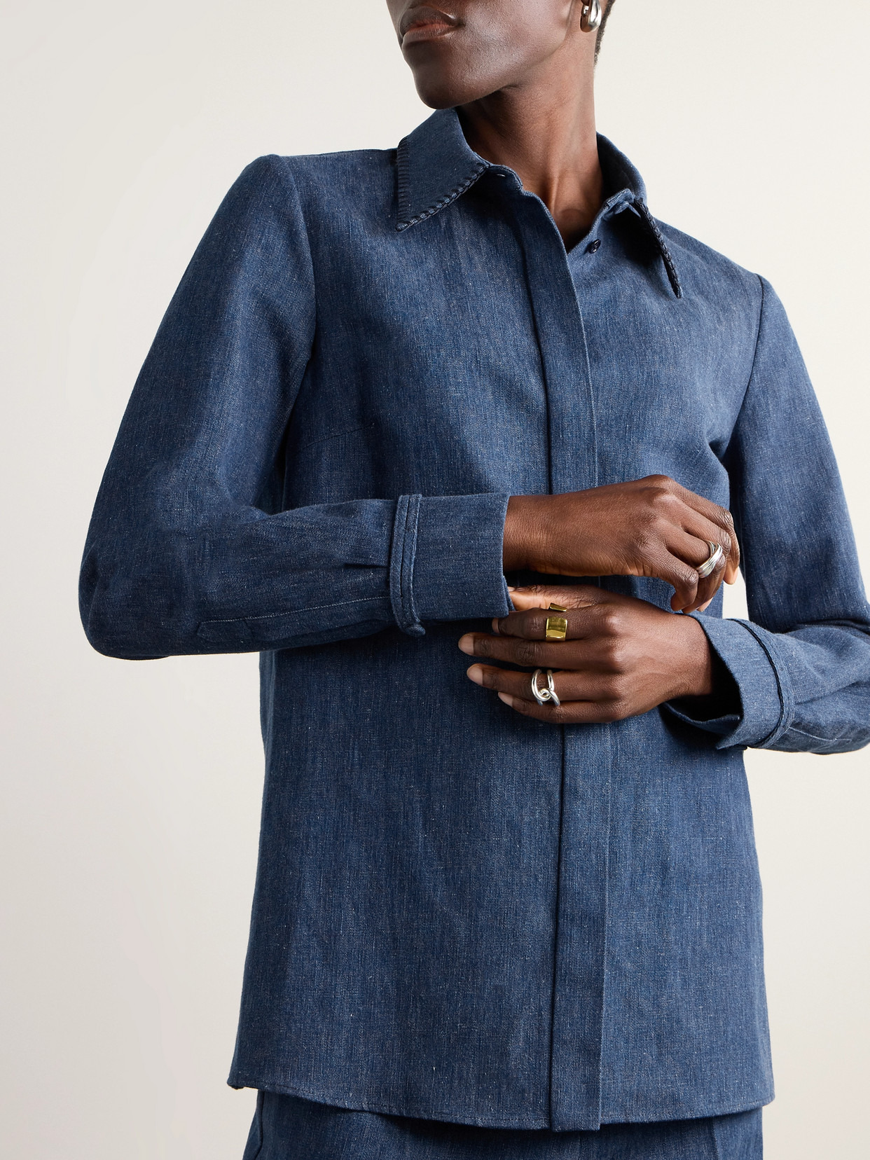 Cruz Cotton And Linen-blend Chambray Shirt - 4