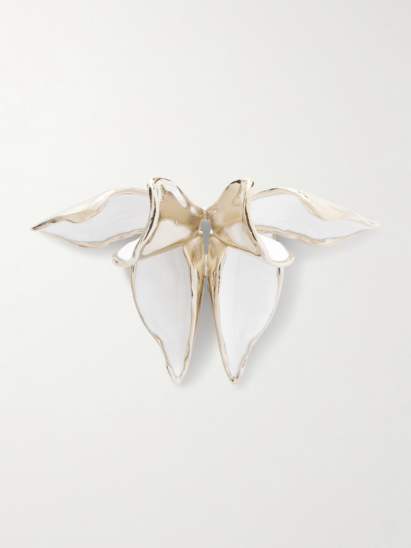 Flower Gold-tone And Enamel Brooch 1