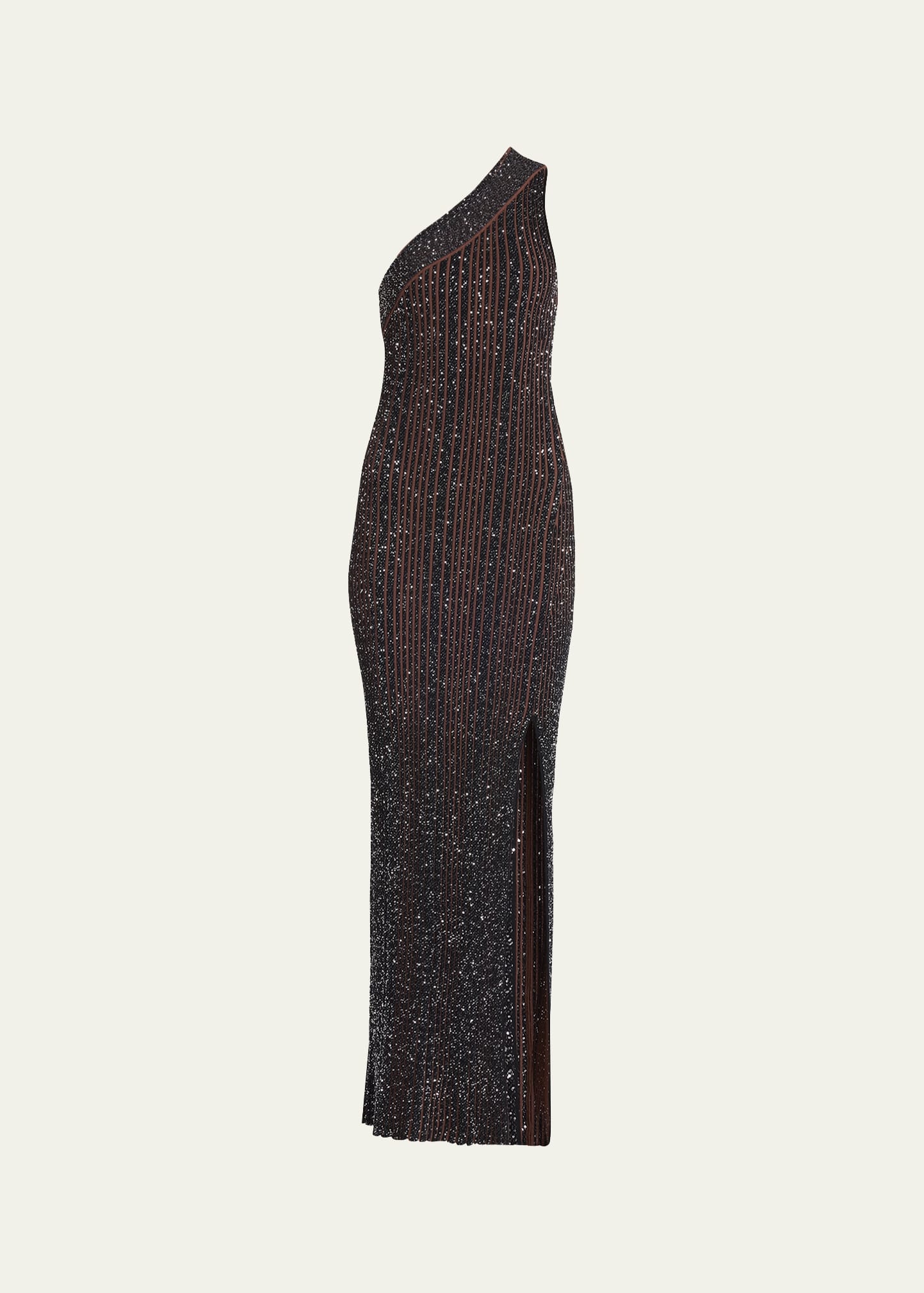 Long One-Shoulder Embellished Dress - 1