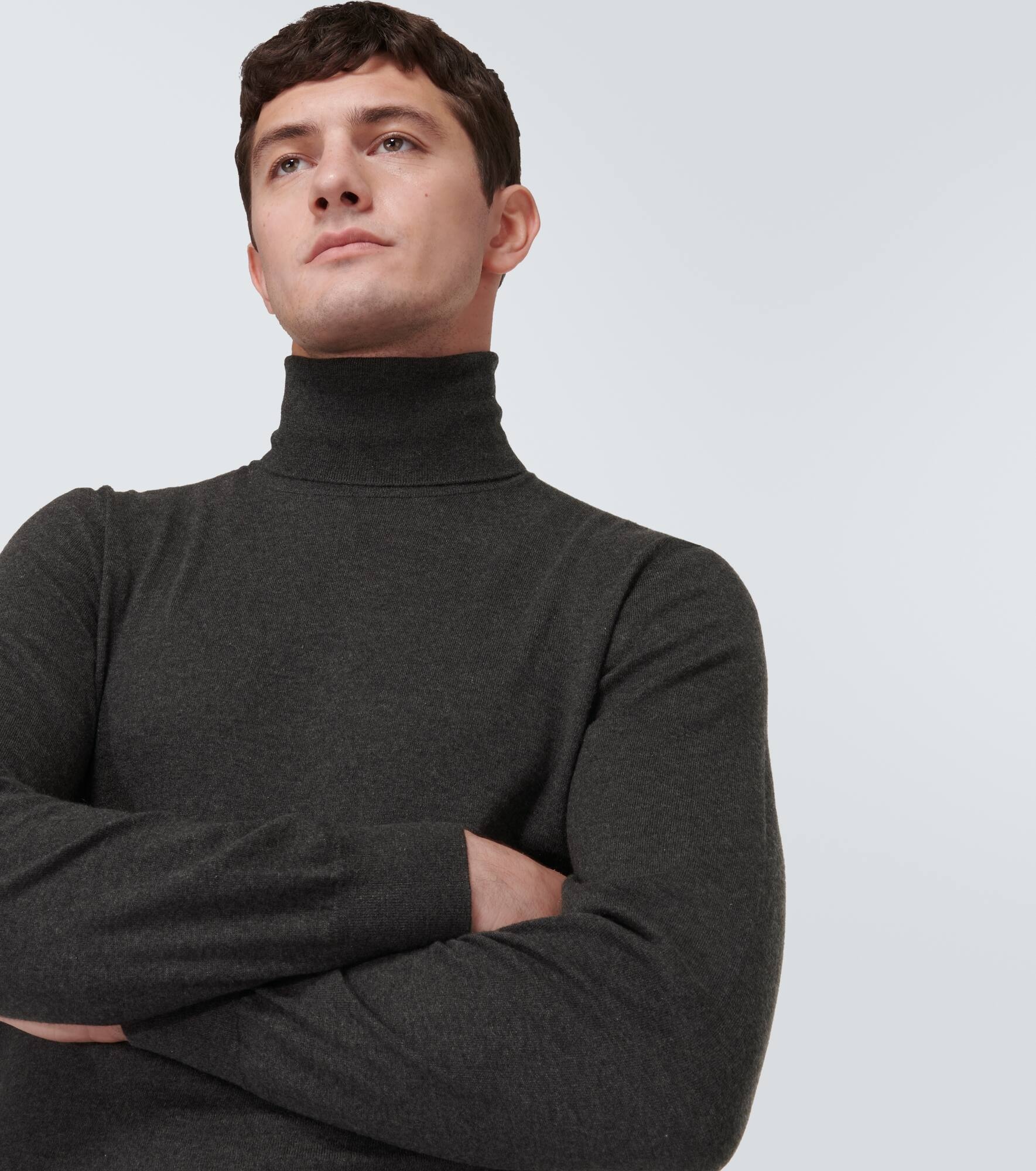 Cashmere jersey turtleneck top - 5