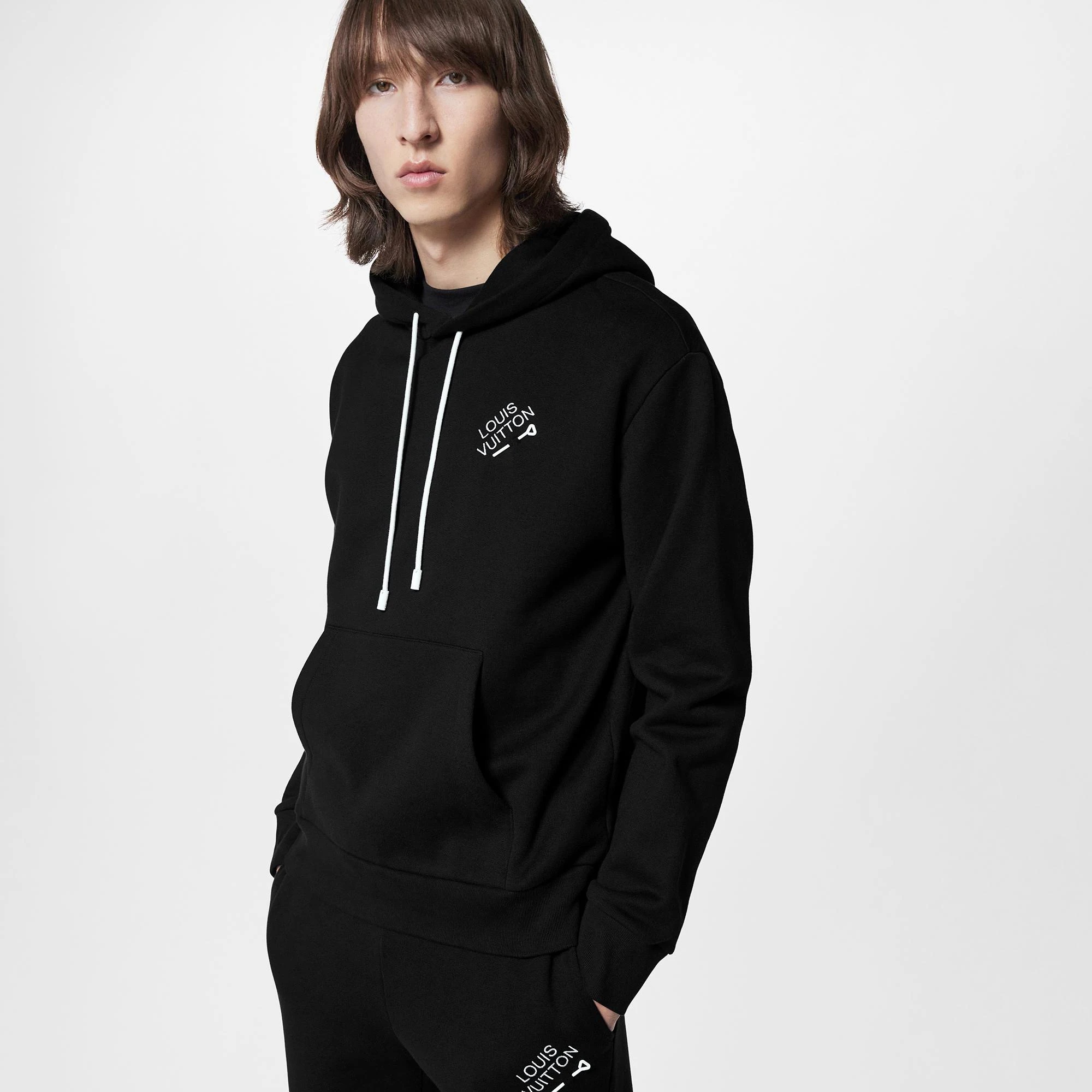 Louis vuitton black embroidered hoodie sale