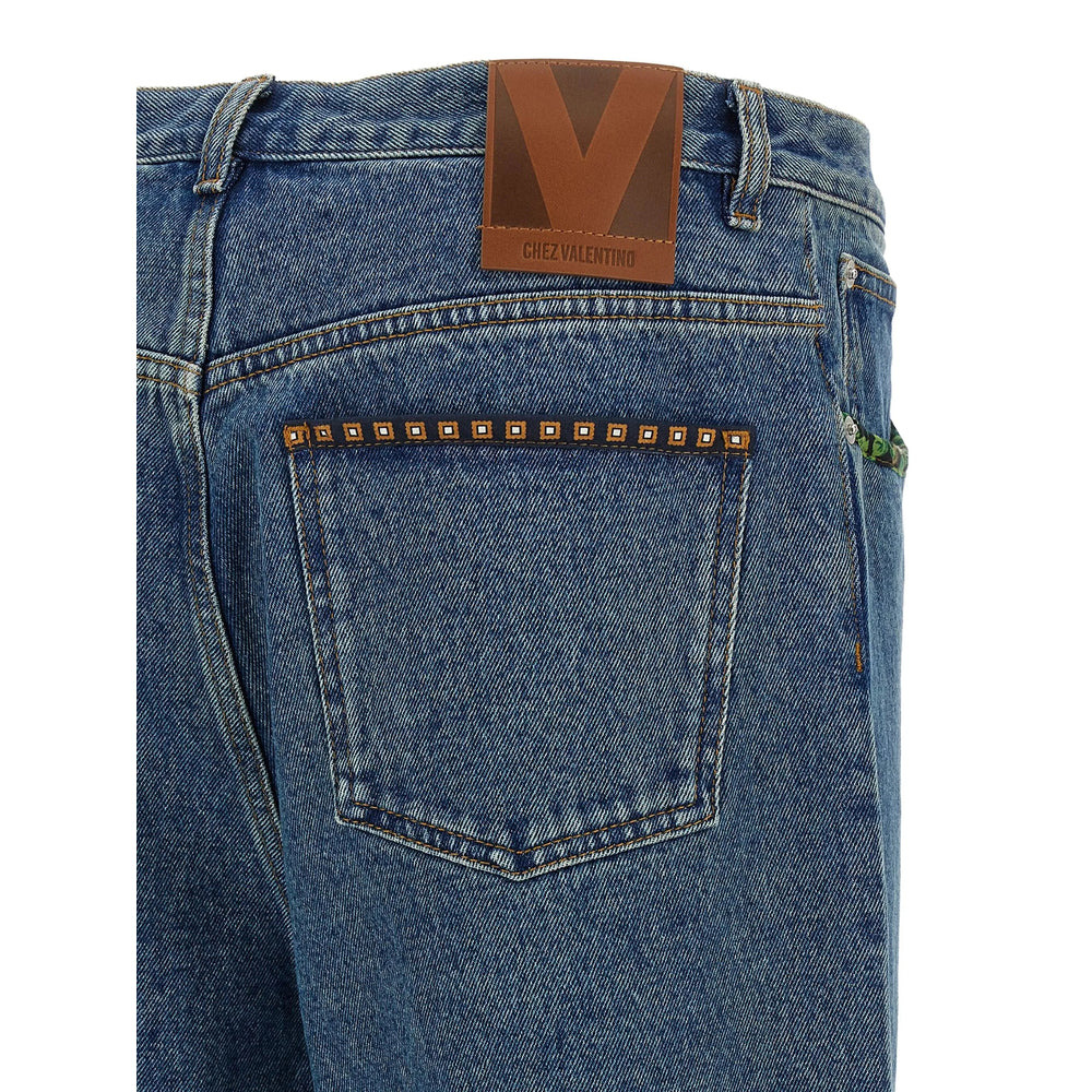 Valentino Blue Denim - Wide-Leg Jeans Men - 4