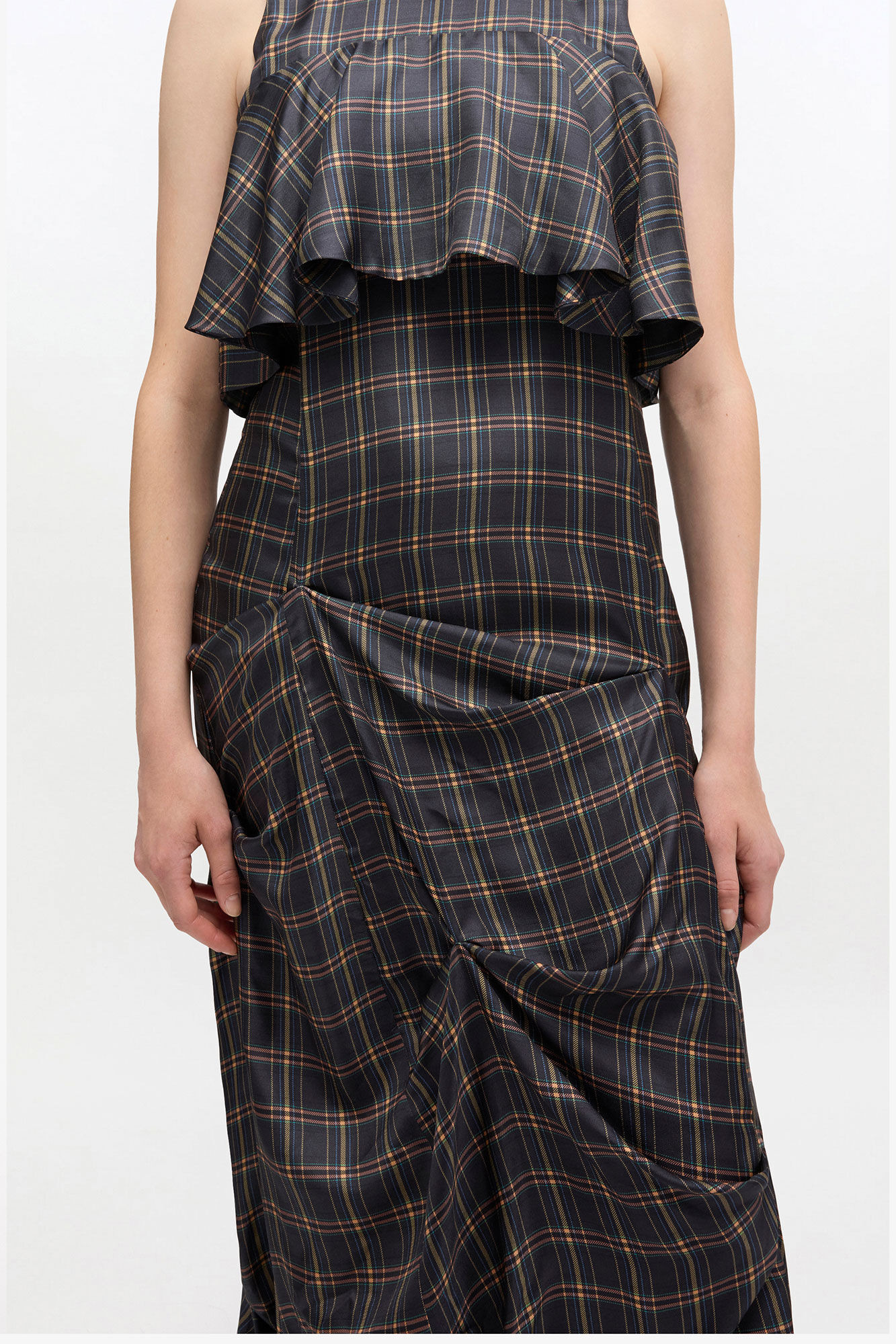 CHECK RUFFLE DRESS - 4