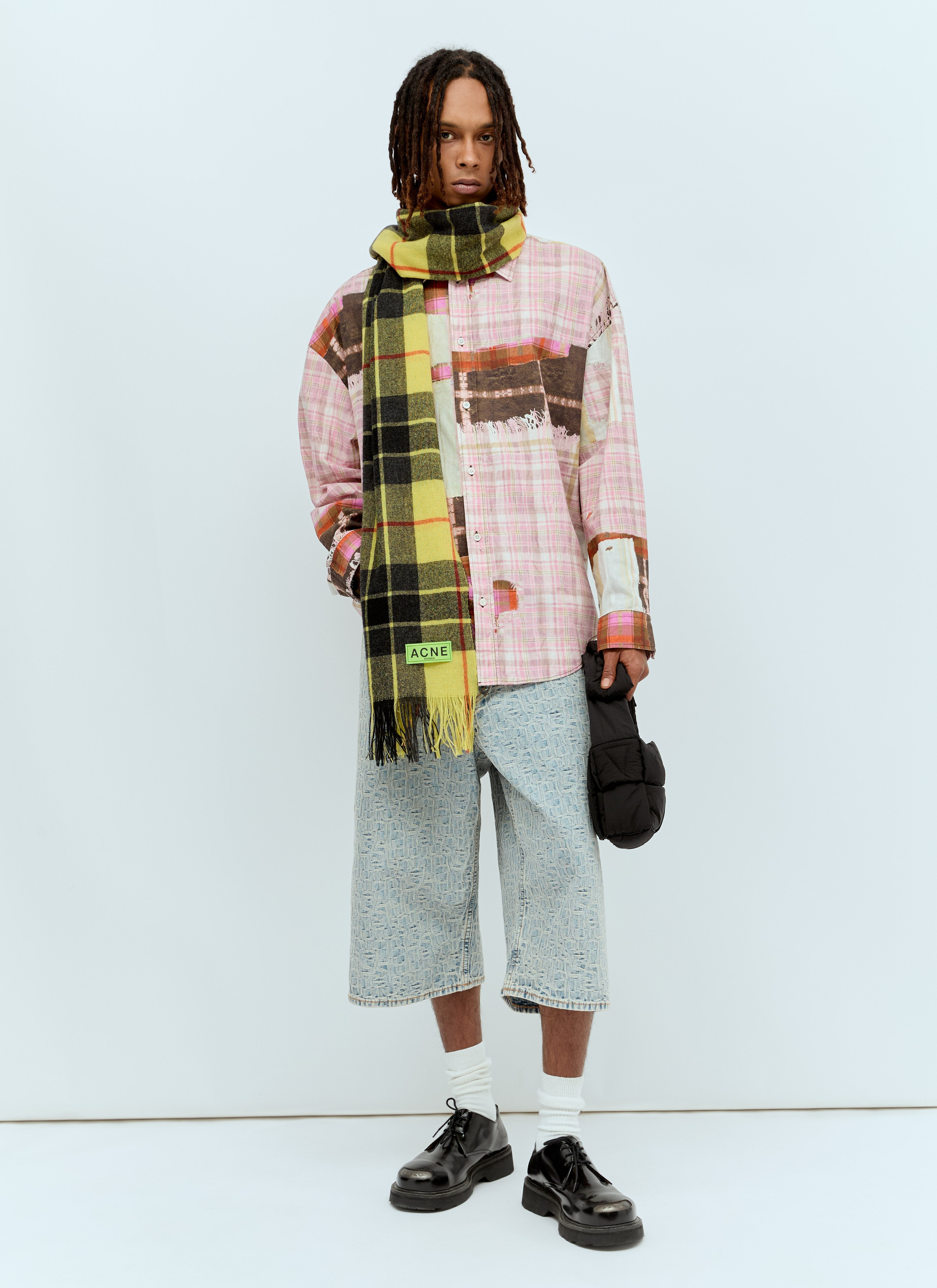Acne Studios Men Check Fringe Scarf - 3