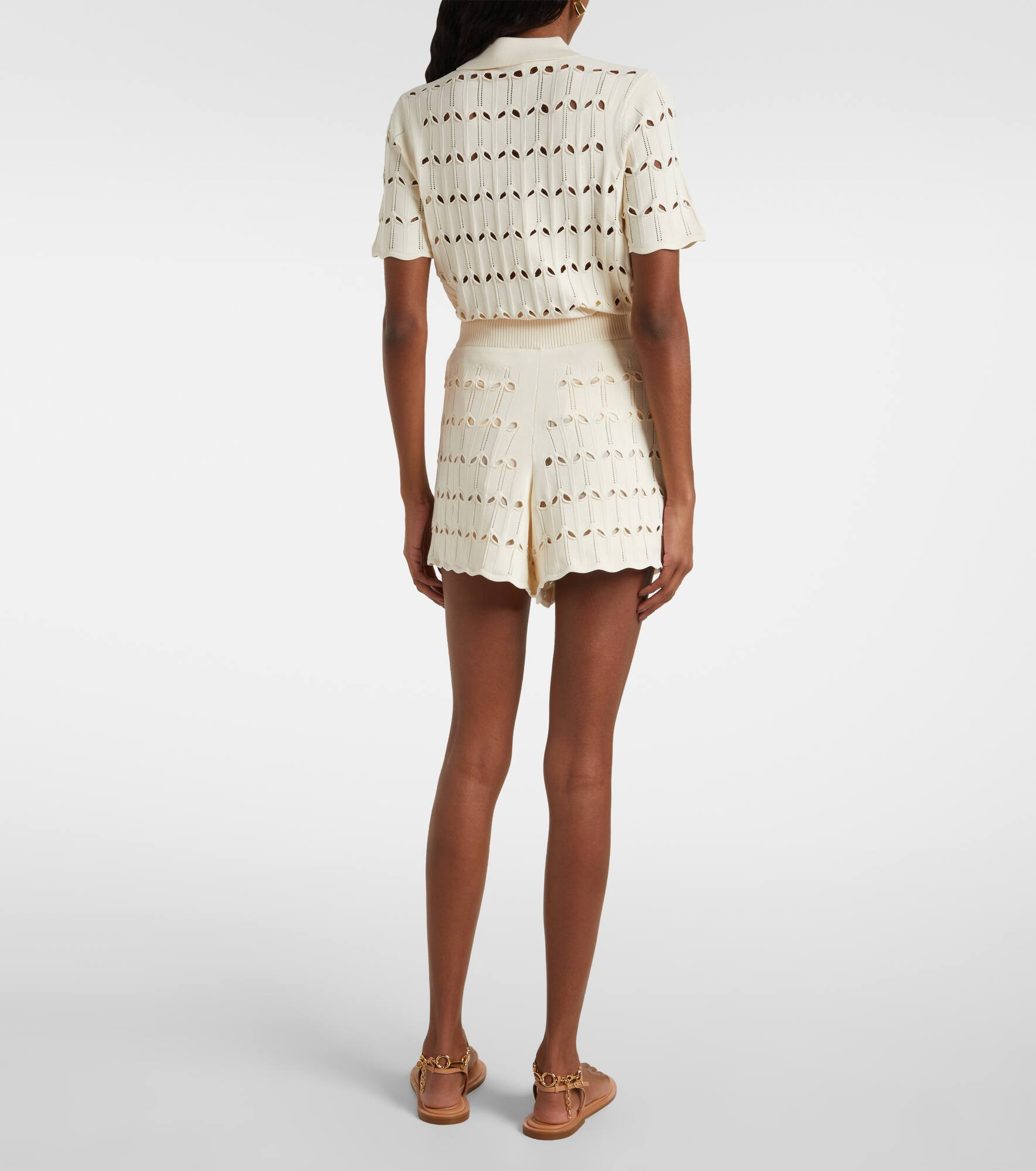 High-rise pointelle shorts - 3