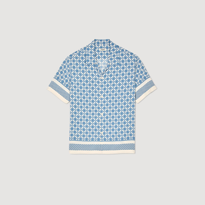 SQUARE CROSS MOTIF FLOWING SHIRT 1