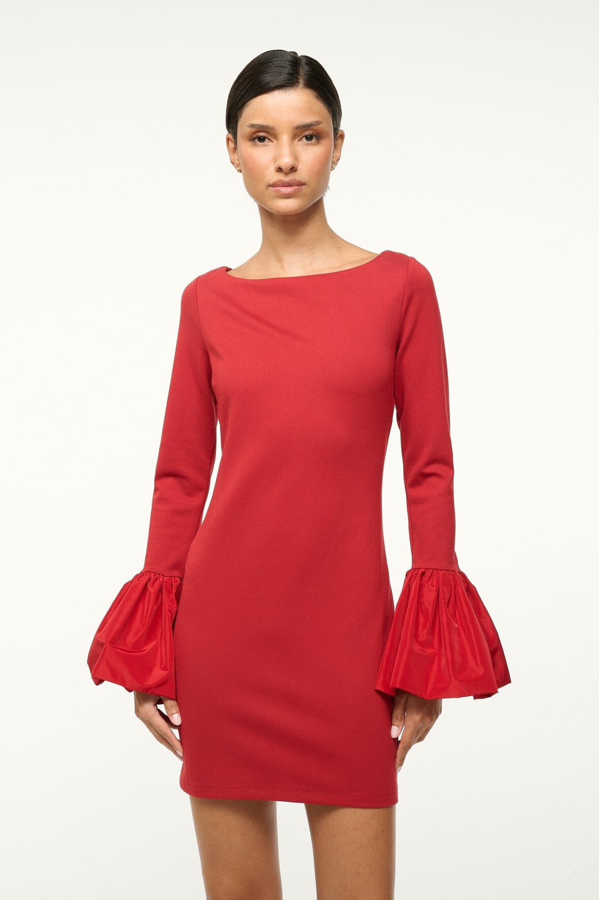 STAUD HAWTHORNE DRESS ROUGE - 5