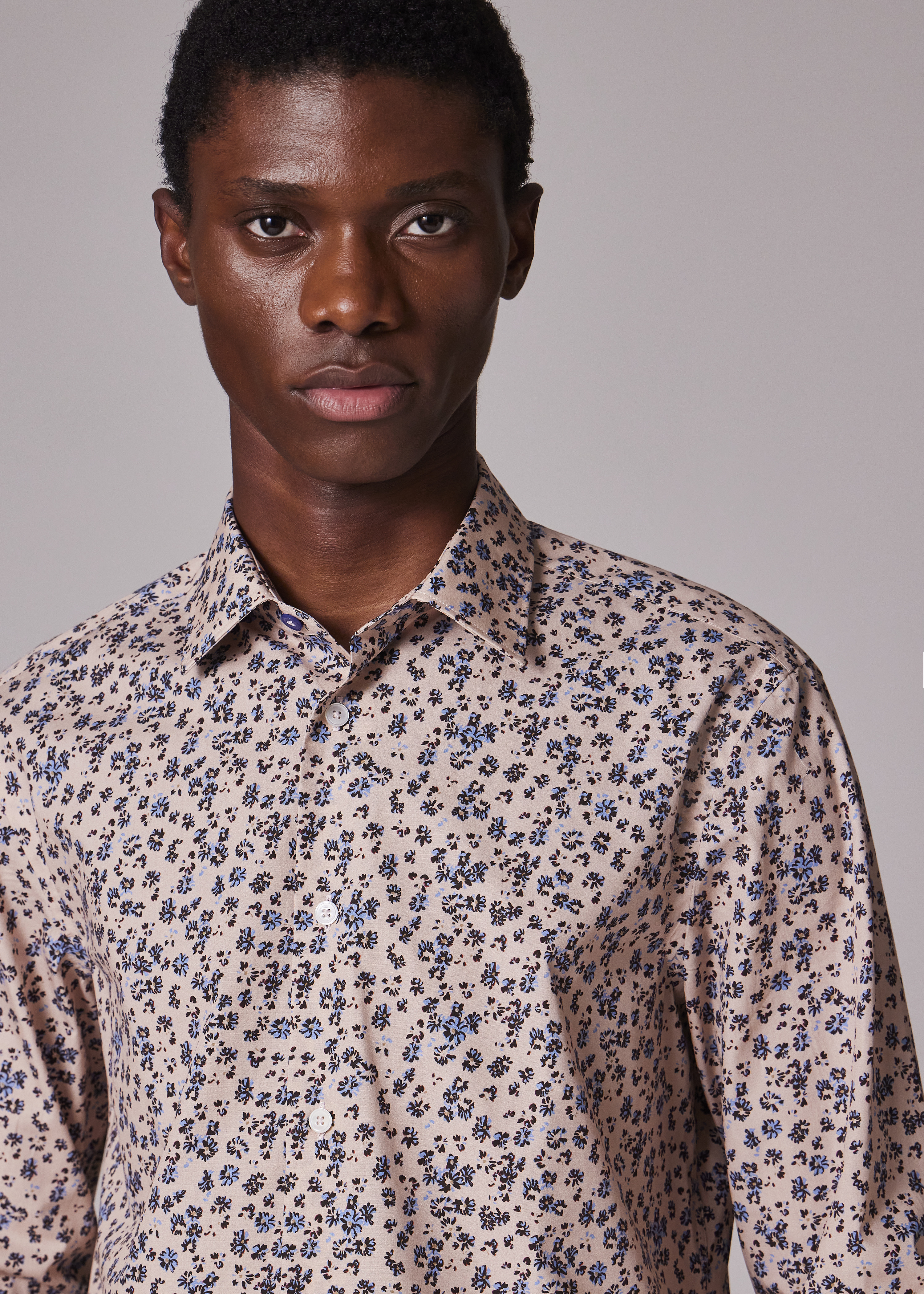 Tailored-Fit Pink 'Scattered Daisy' Print Shirt - 3