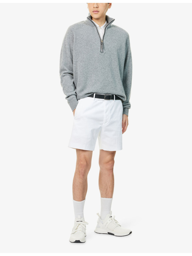 TOM FORD Tailored Straight-Leg Stretch-Cotton Shorts outlook