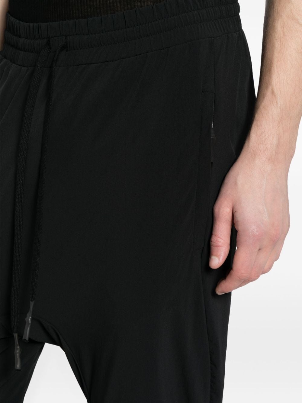 drop-crotch tapered track trousers - 5