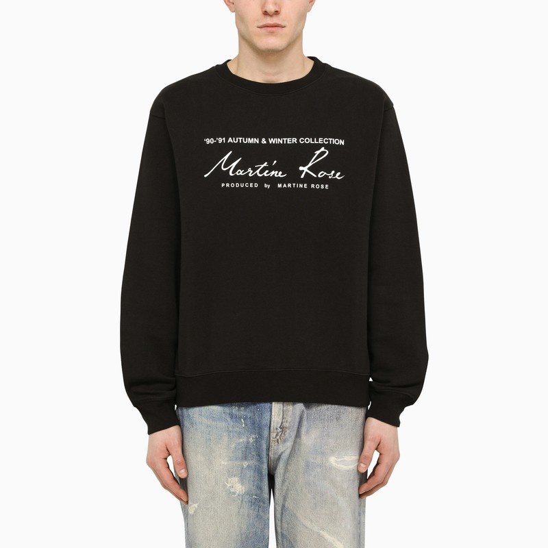 Printed black crewncek sweatshirt - 1