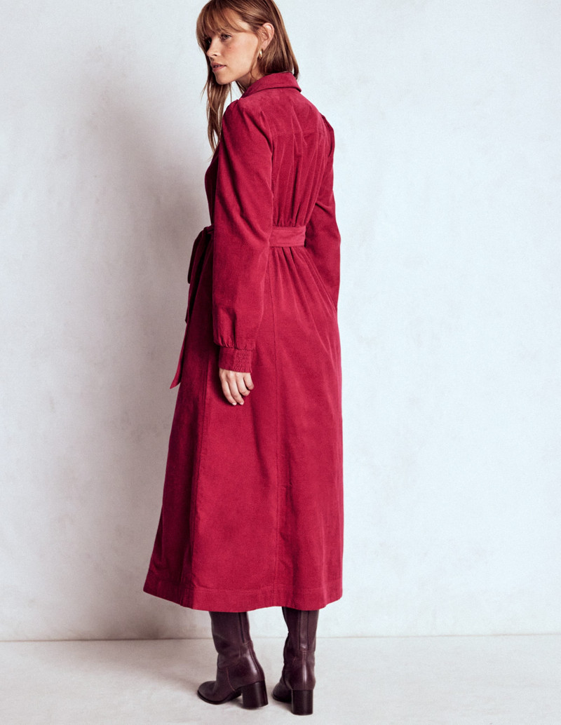 Adelaide Zip Cord Midi Dress-Burgundy Red 4
