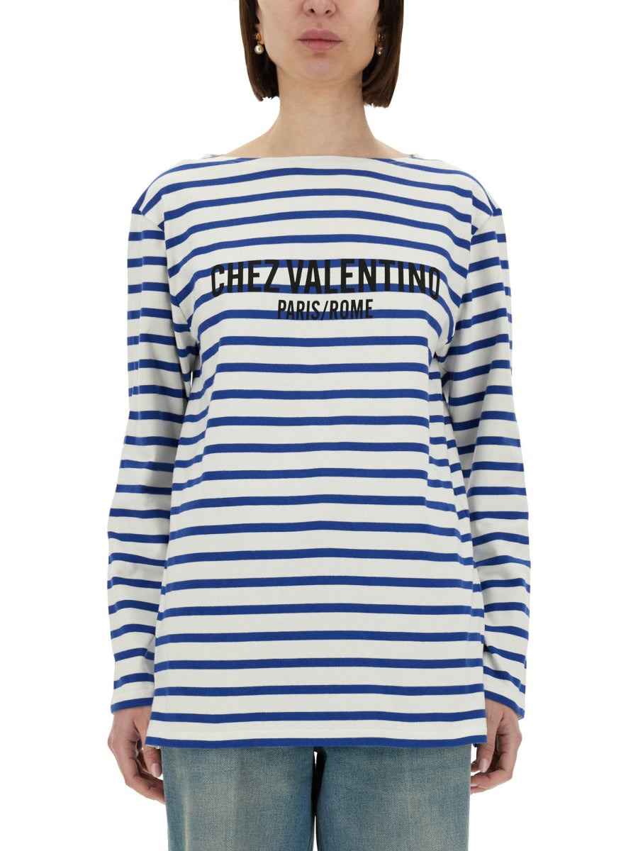 Valentino Women Cotton Long Sleeve T-Shirt With Print - 1