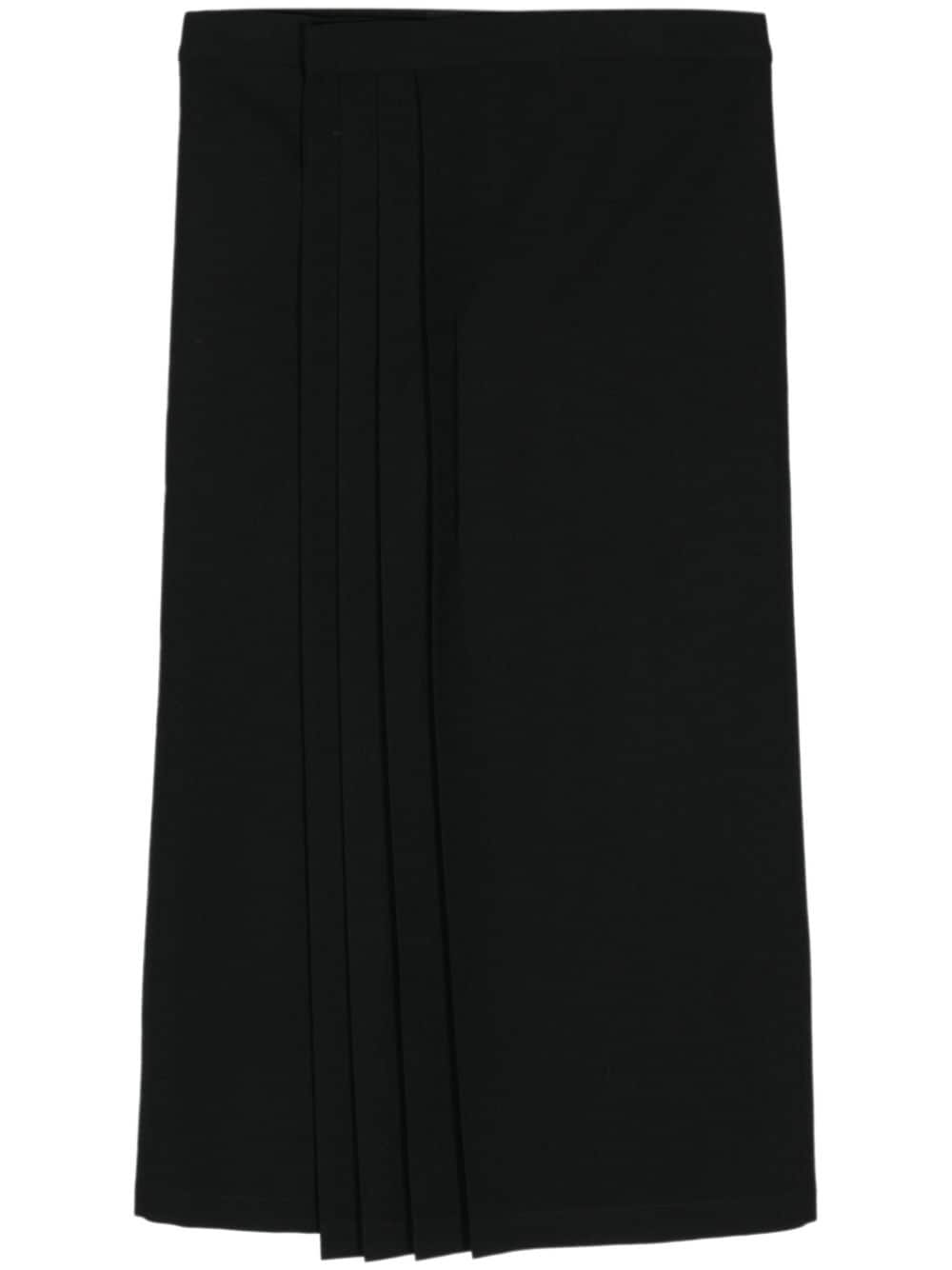 pleated wool midi skirt - 1