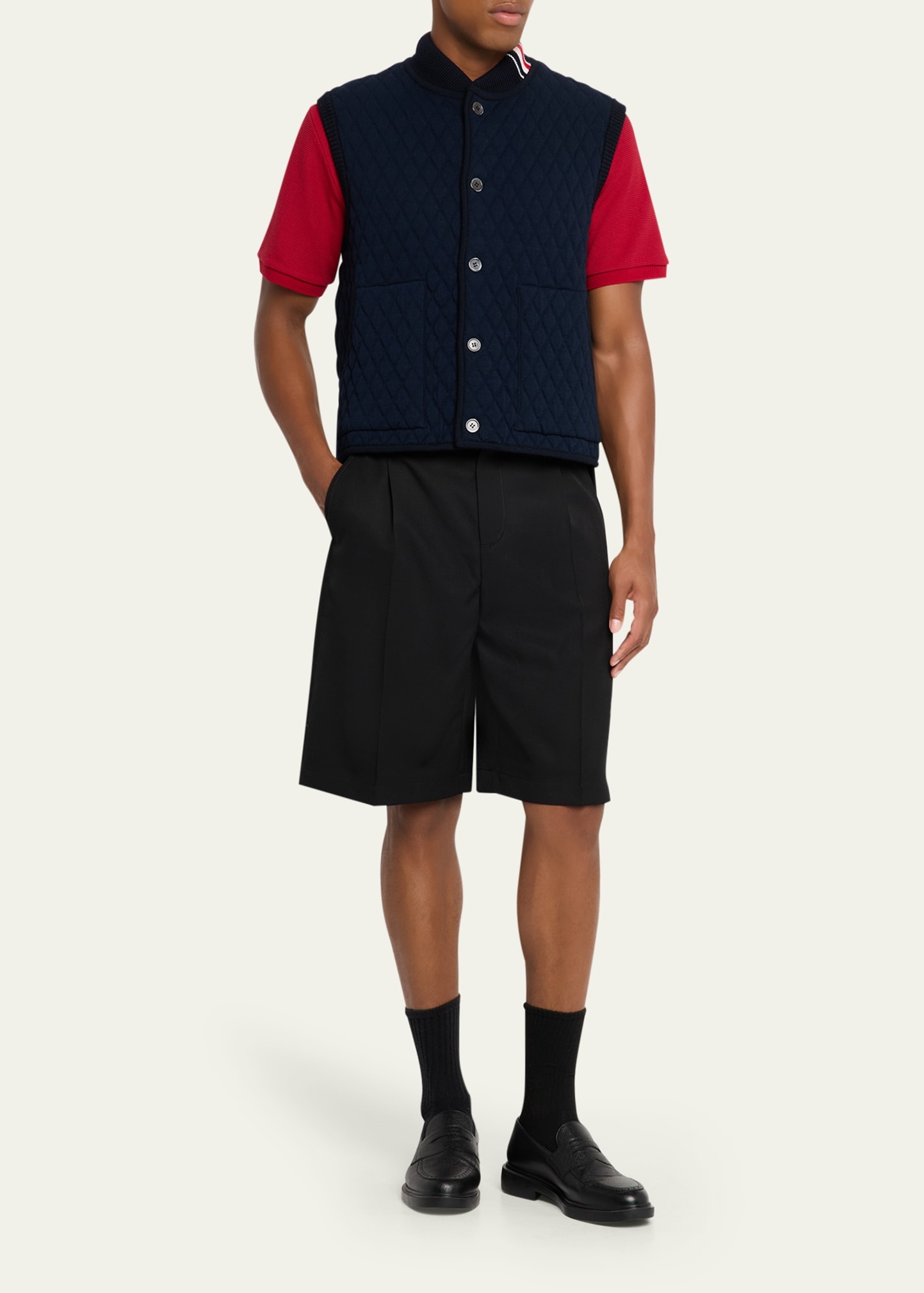 Men's Wool Quilted Knit Vest - 2