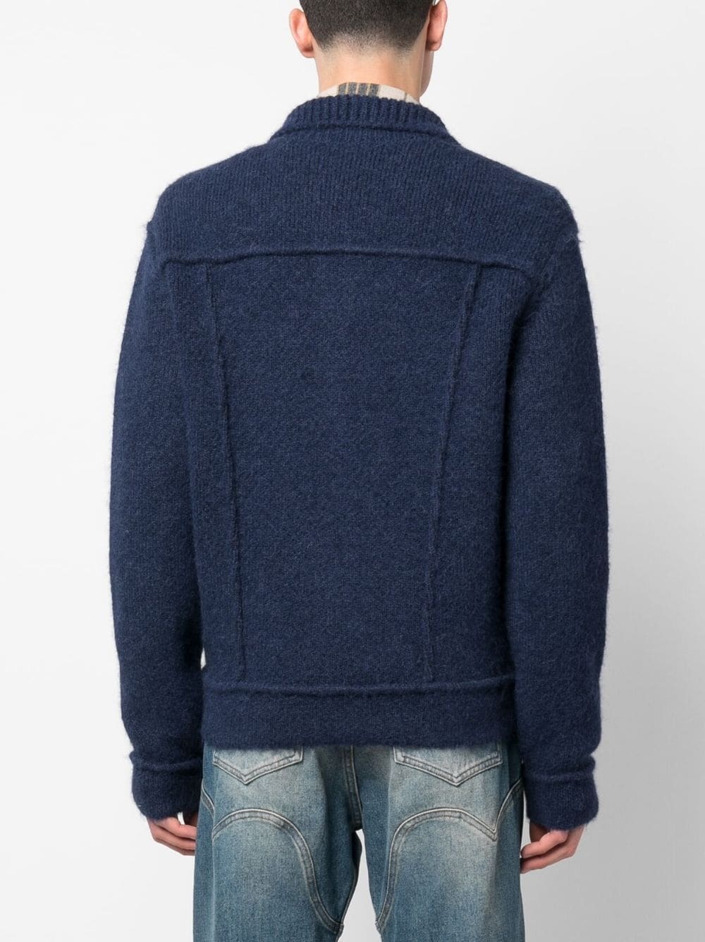 button-up wool-blend jacket - 4