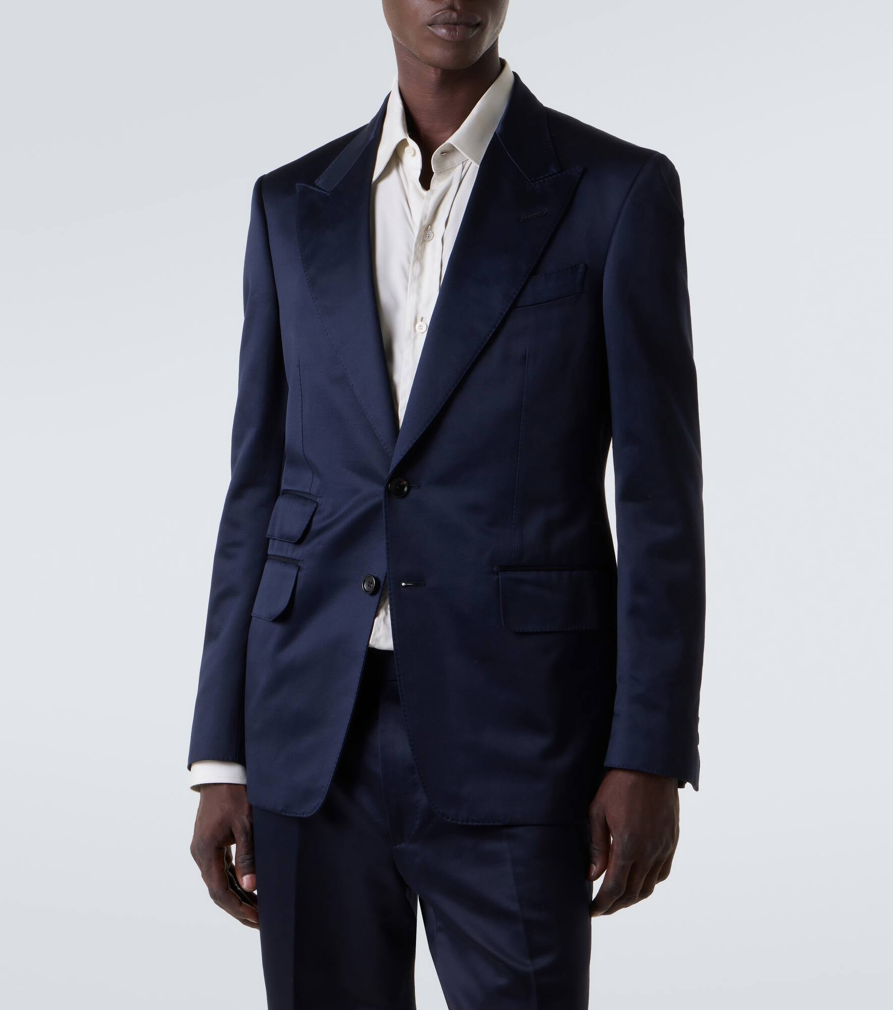Shelton cotton satin suit jacket - 3