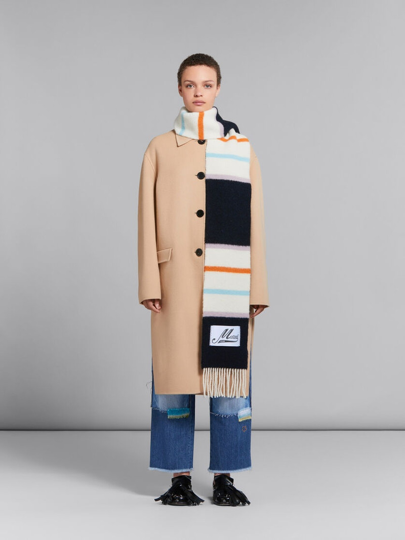 Marni BLUE STRIPED ALPACA AND WOOL SCARF outlook