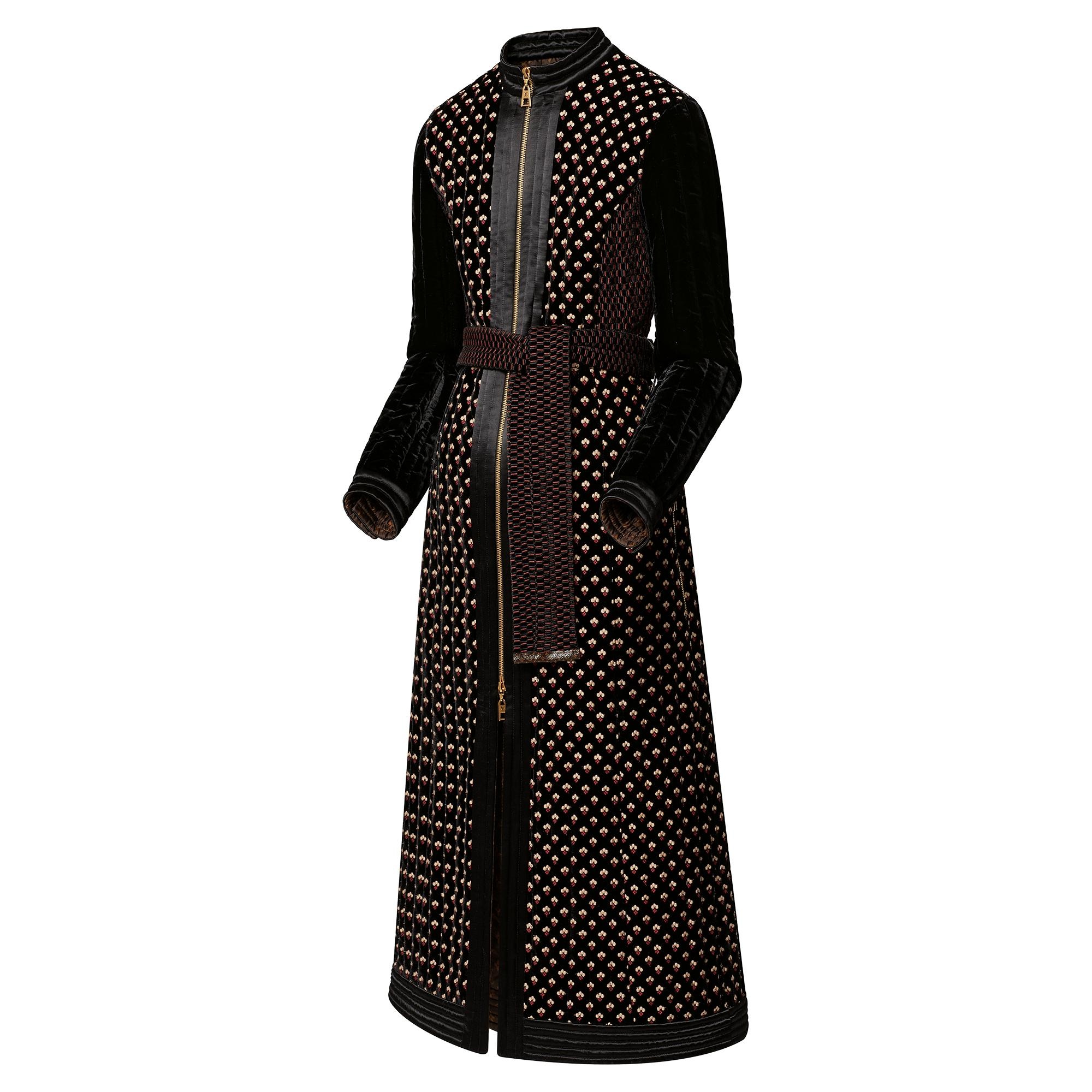 Embroidered Zip-Up Coat - 2