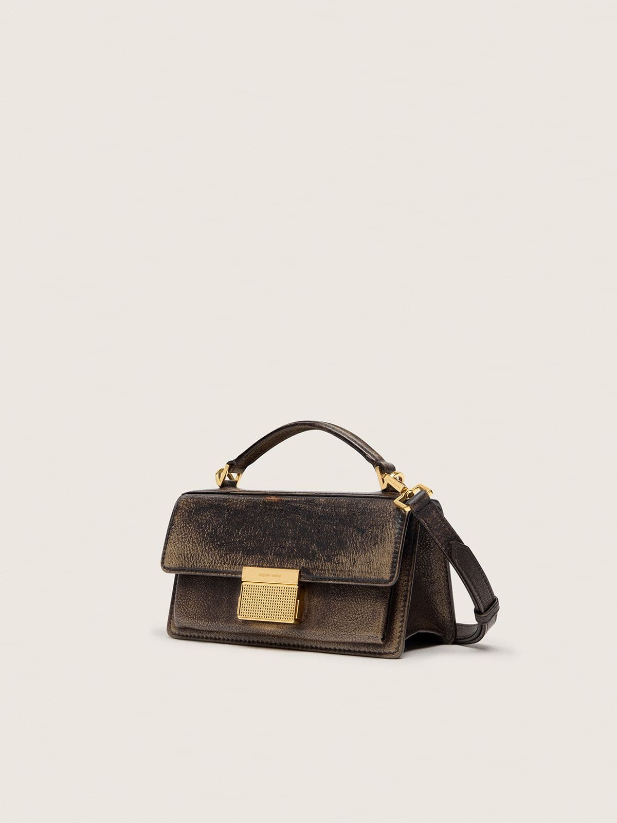 Small Venezia Bag in dark brown leather with gold buckle - 2