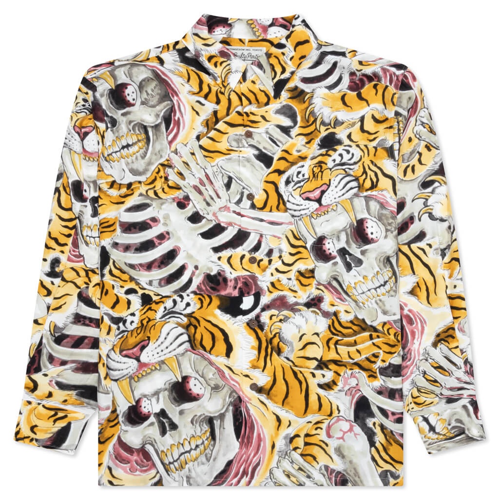 TIM LEHI HAWAIIAN L/S SHIRT TYPE-2 - YELLOW - 1